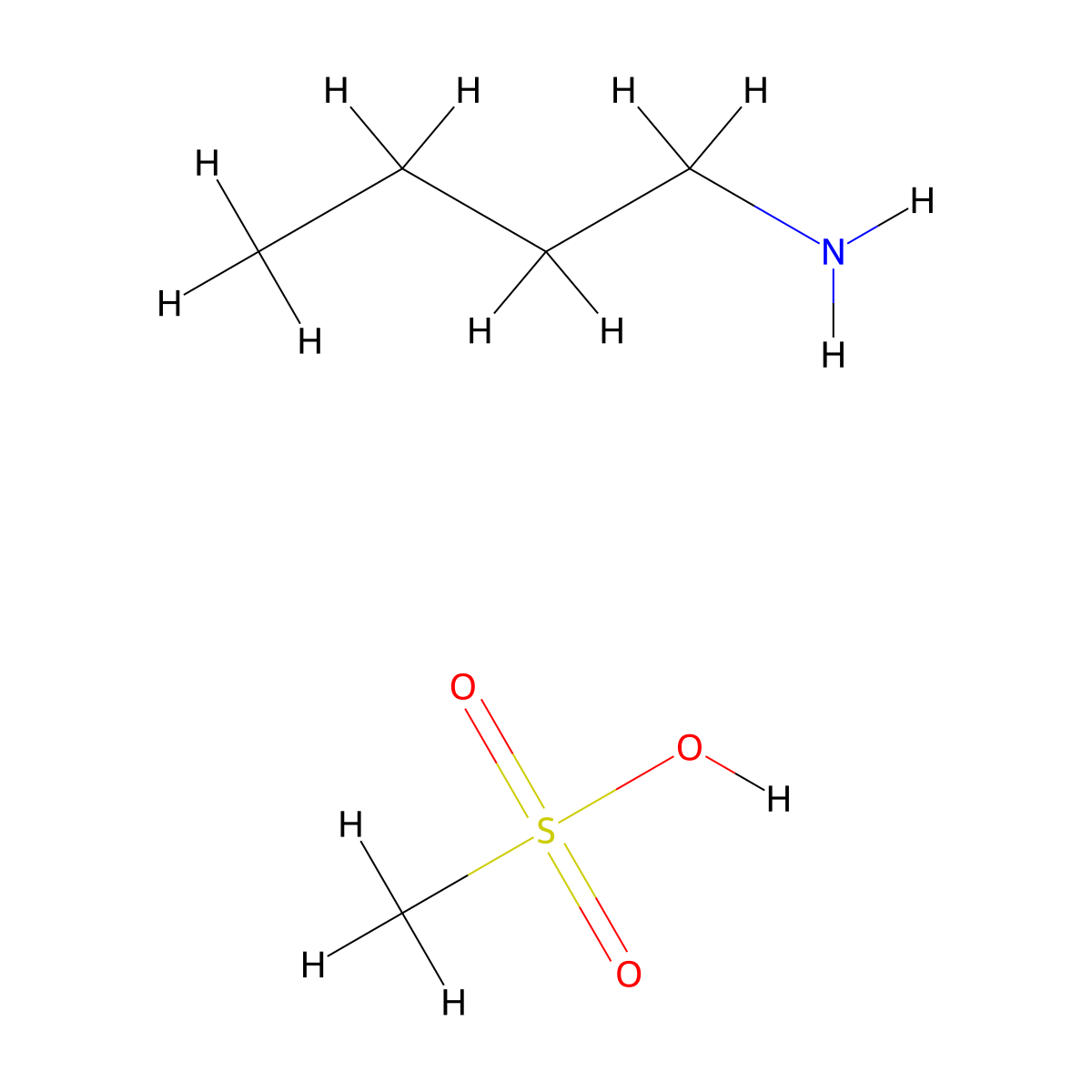 Butylammonium Methyl Sulfonate molecular structure, CAS 53892-58-3