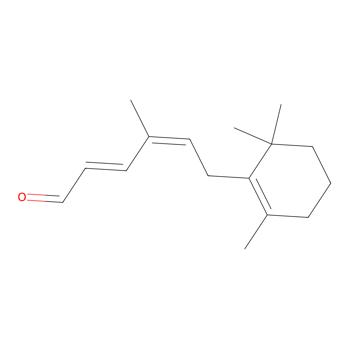 4-Methyl-6-(2,6,6-trimethylcyclohex-1-en-1-yl)hexa-2,4-dienal molecular structure, CAS 53892-69-6