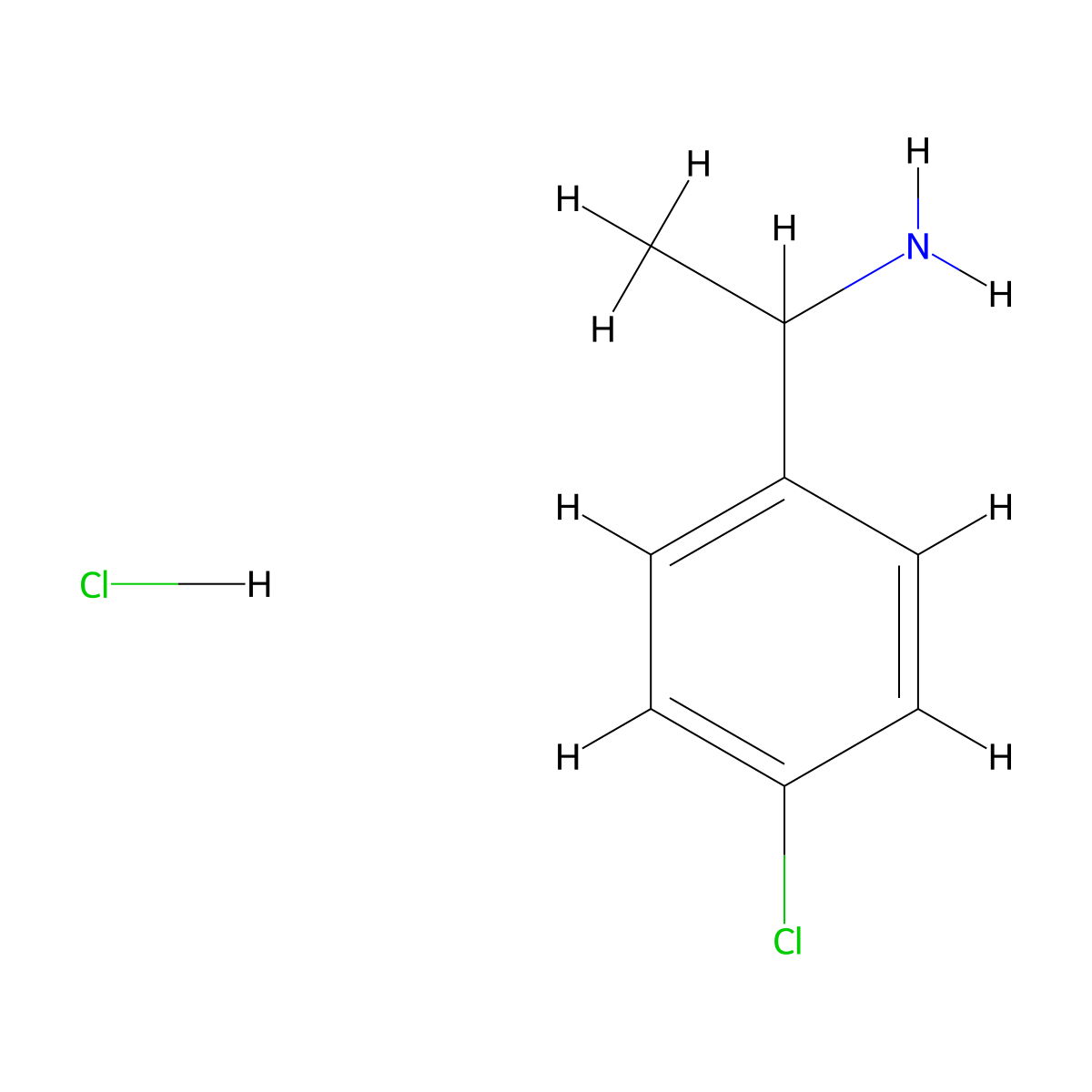 1-(4-Chlorophenyl)ethanamine hydrochloride molecular structure, CAS 53896-10-9