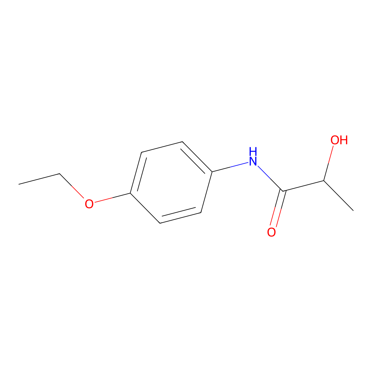 p-Lactophenetide molecular structure, CAS 539-08-2