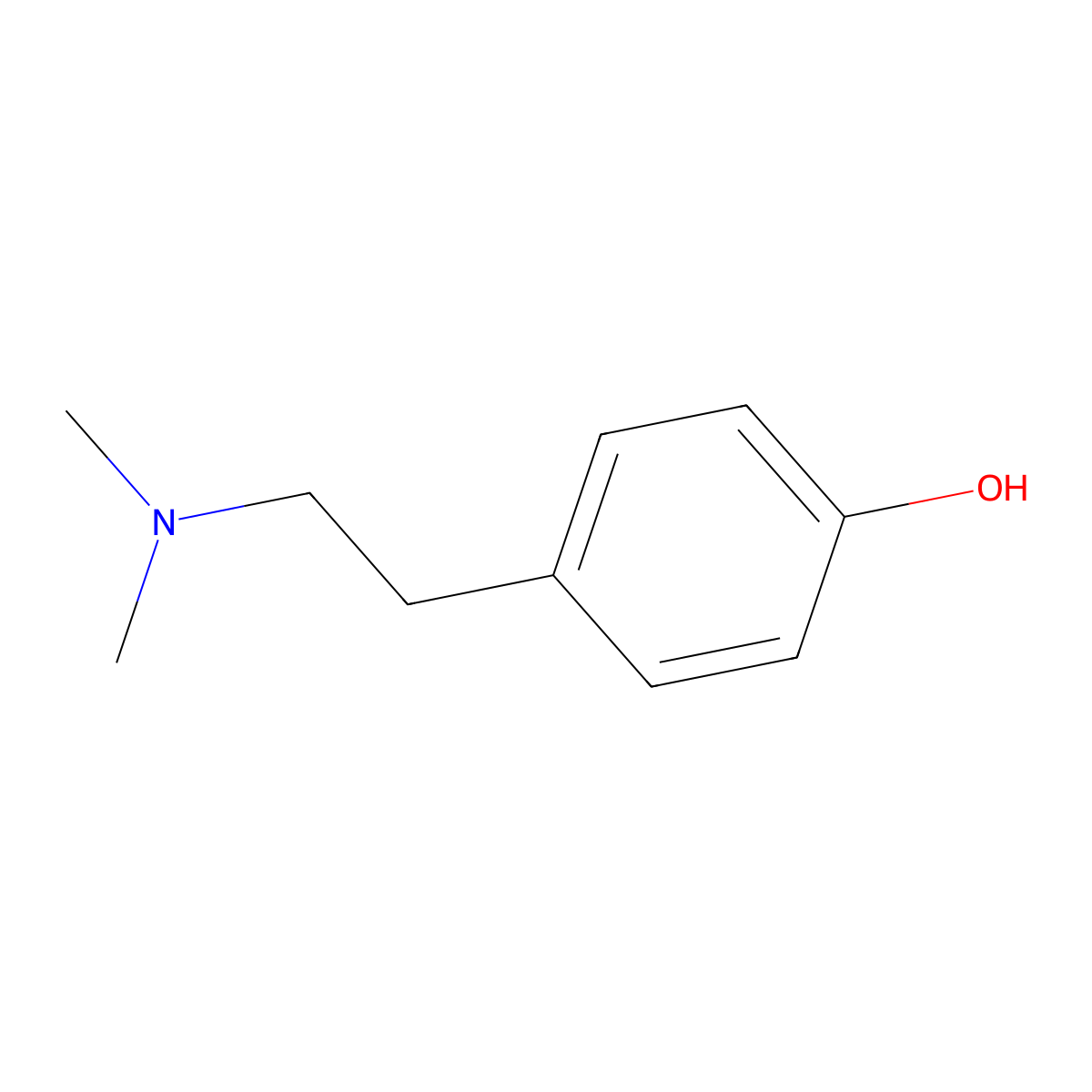 Hordenine molecular structure, CAS 539-15-1