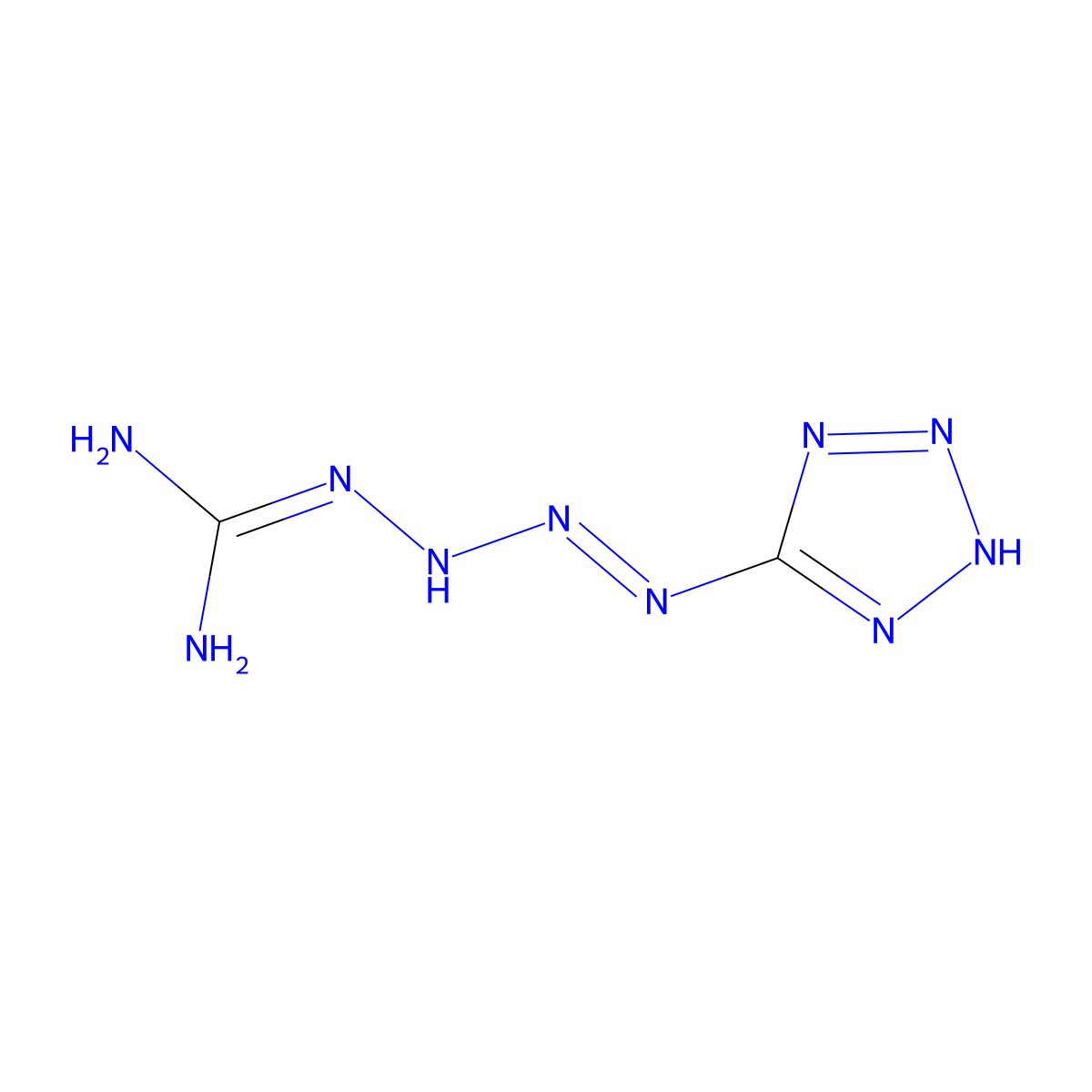 4-(1H-tetrazol-5-yl)-1-tetrazene-1-carboxamidine molecular structure, CAS 539-57-1