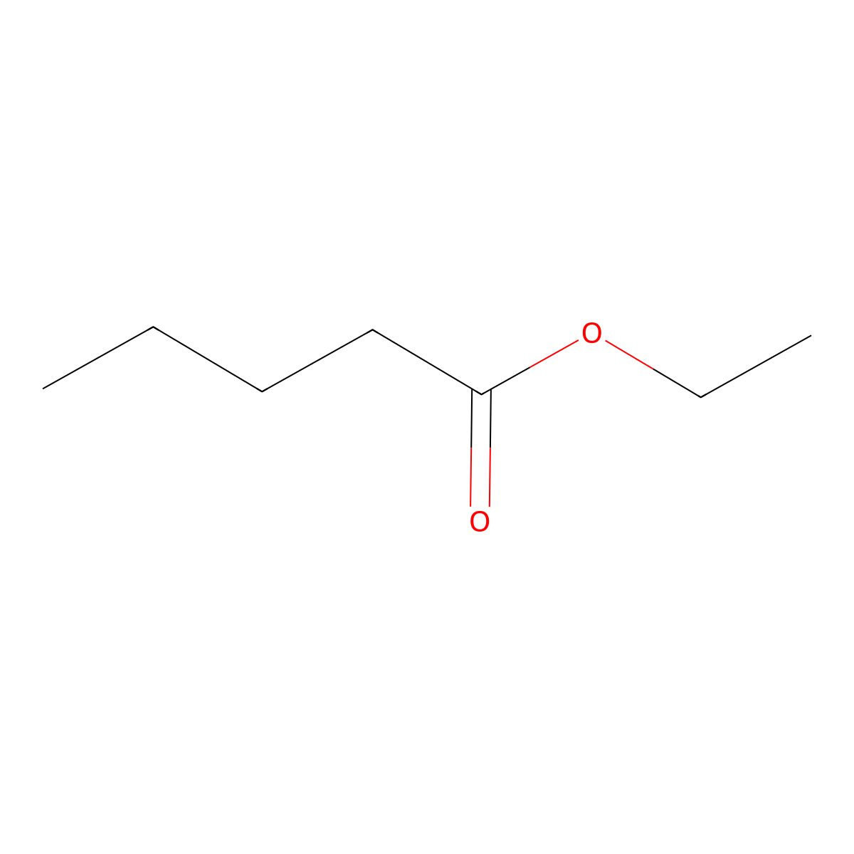 Ethyl valerate molecular structure, CAS 539-82-2