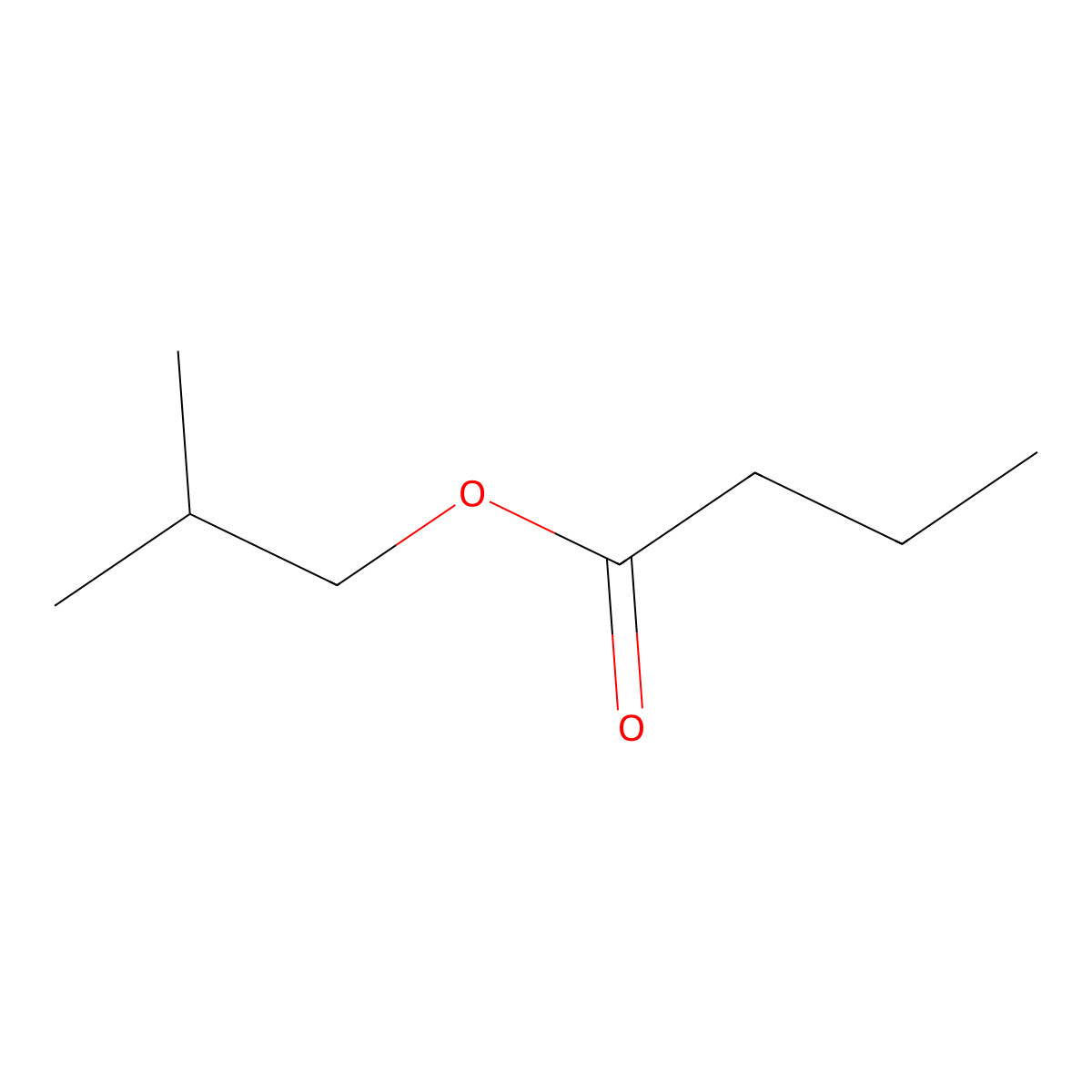 Isobutyl butyrate molecular structure, CAS 539-90-2