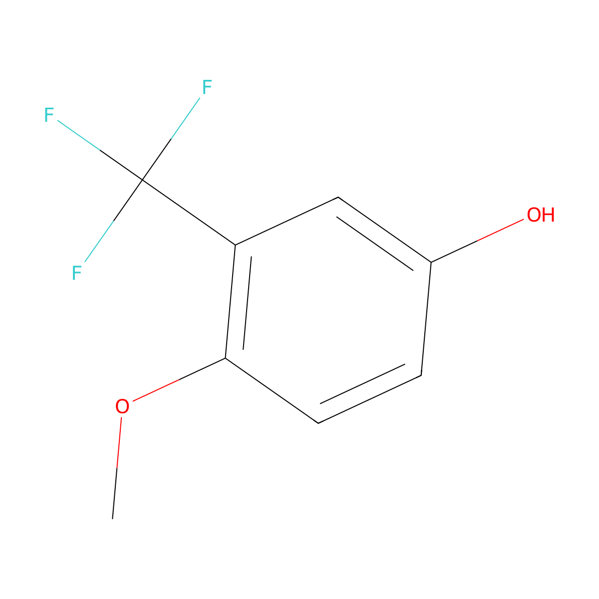 4-Methoxy-3-(trifluoromethyl)phenol molecular structure, CAS 53903-59-6