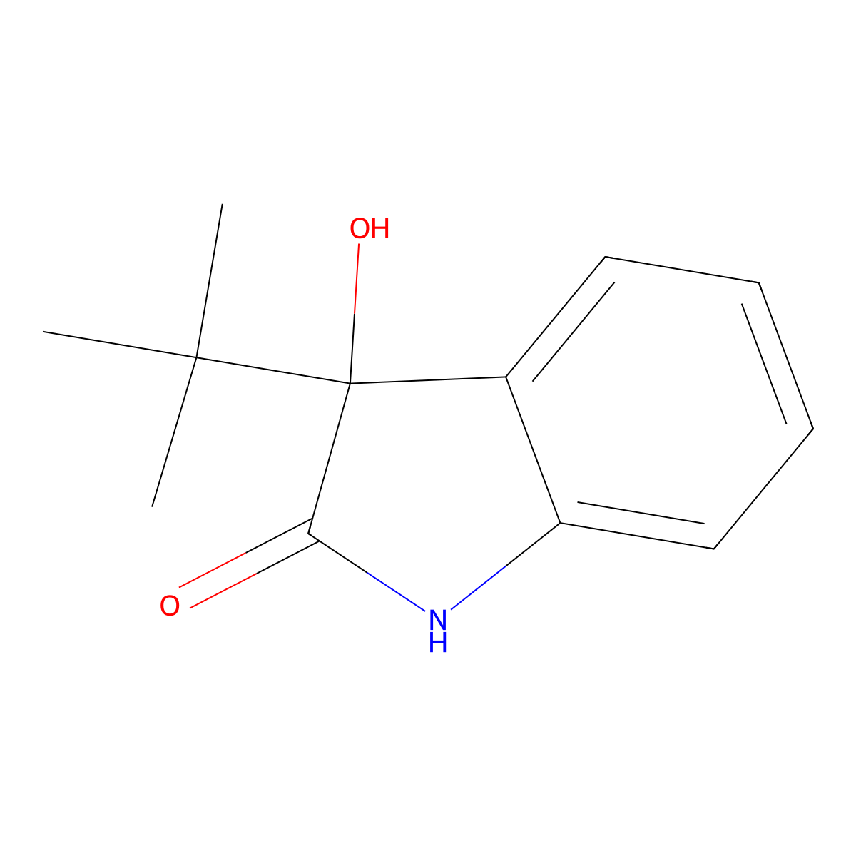 3-tert-butyl-3-hydroxy-1H-indol-2-one molecular structure, CAS 53904-05-5