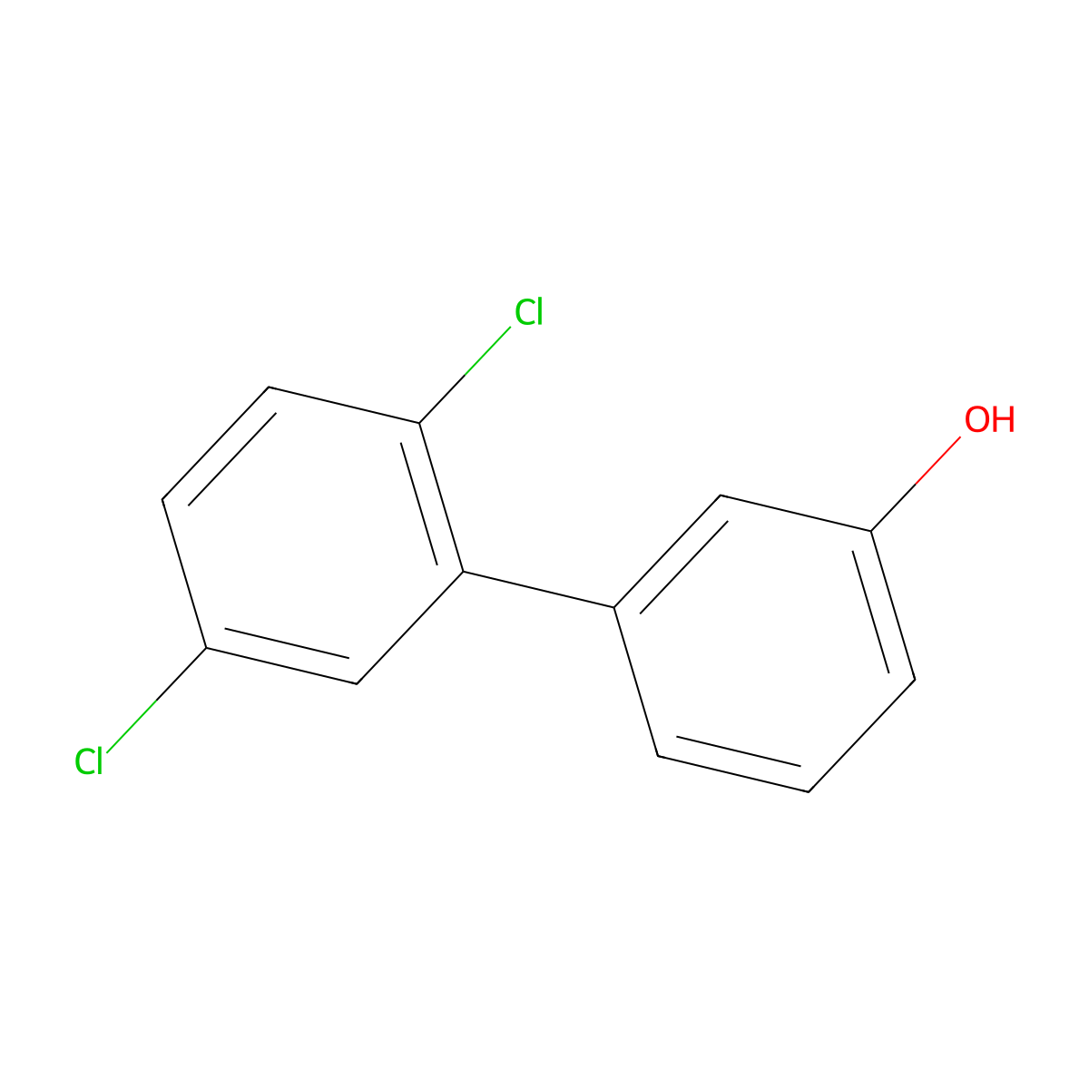 2',5'-Dichlorobiphenyl-3-ol molecular structure, CAS 53905-29-6