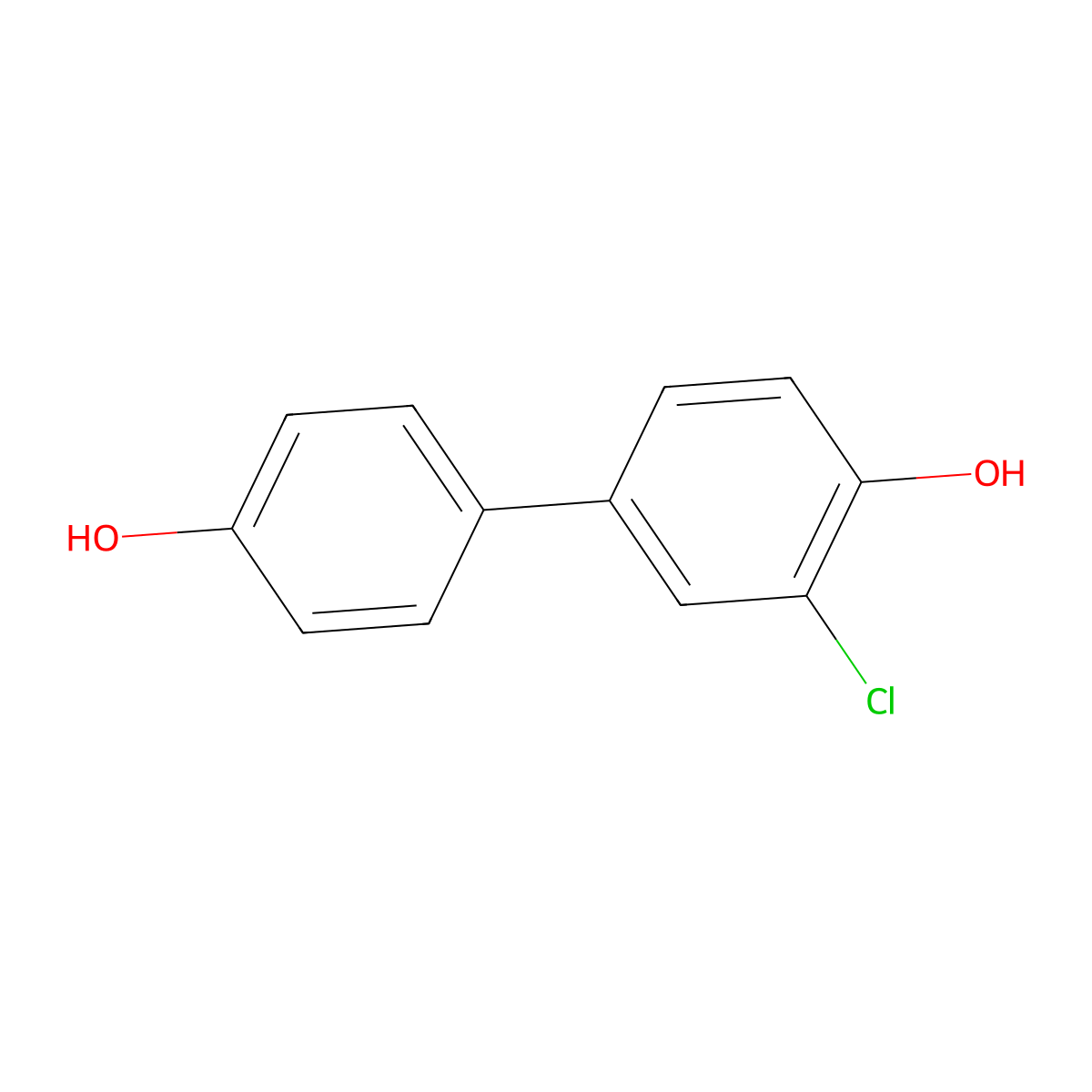 2-Chloro-4-(4-hydroxyphenyl)phenol molecular structure, CAS 53905-34-3