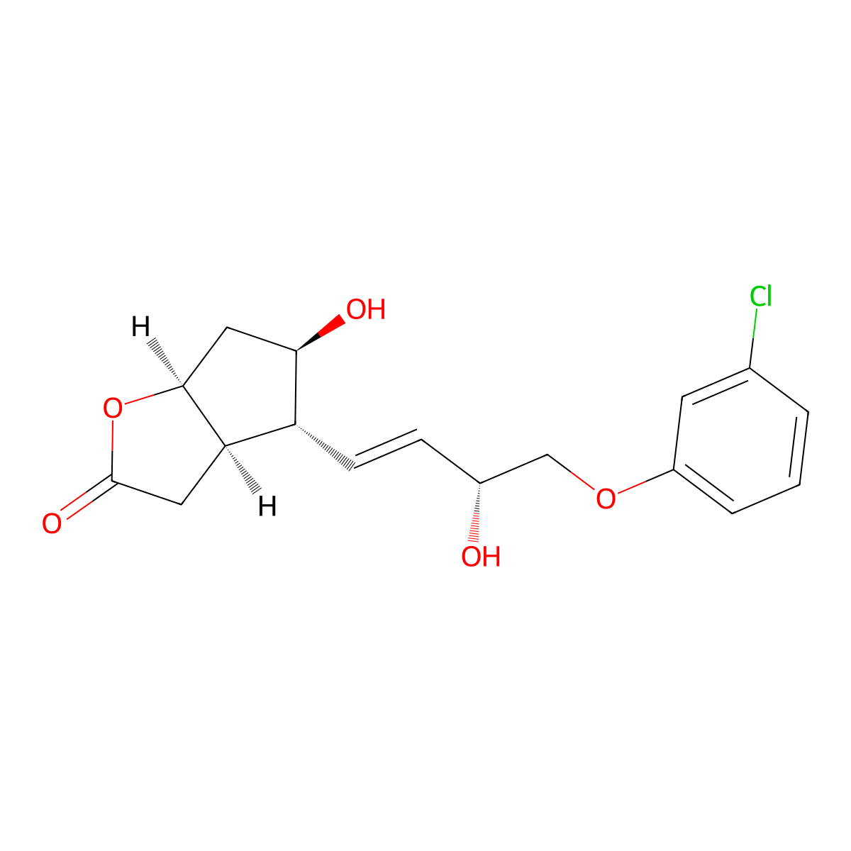 (3aR,4R,5R,6aS)-4-((R,E)-4-(3-Chlorophenoxy)-3-hydroxybut-1-en-1-yl)-5-hydroxyhexahydro-2H-cyclopenta[b]furan-2-one molecular structure, CAS 53906-54-0
