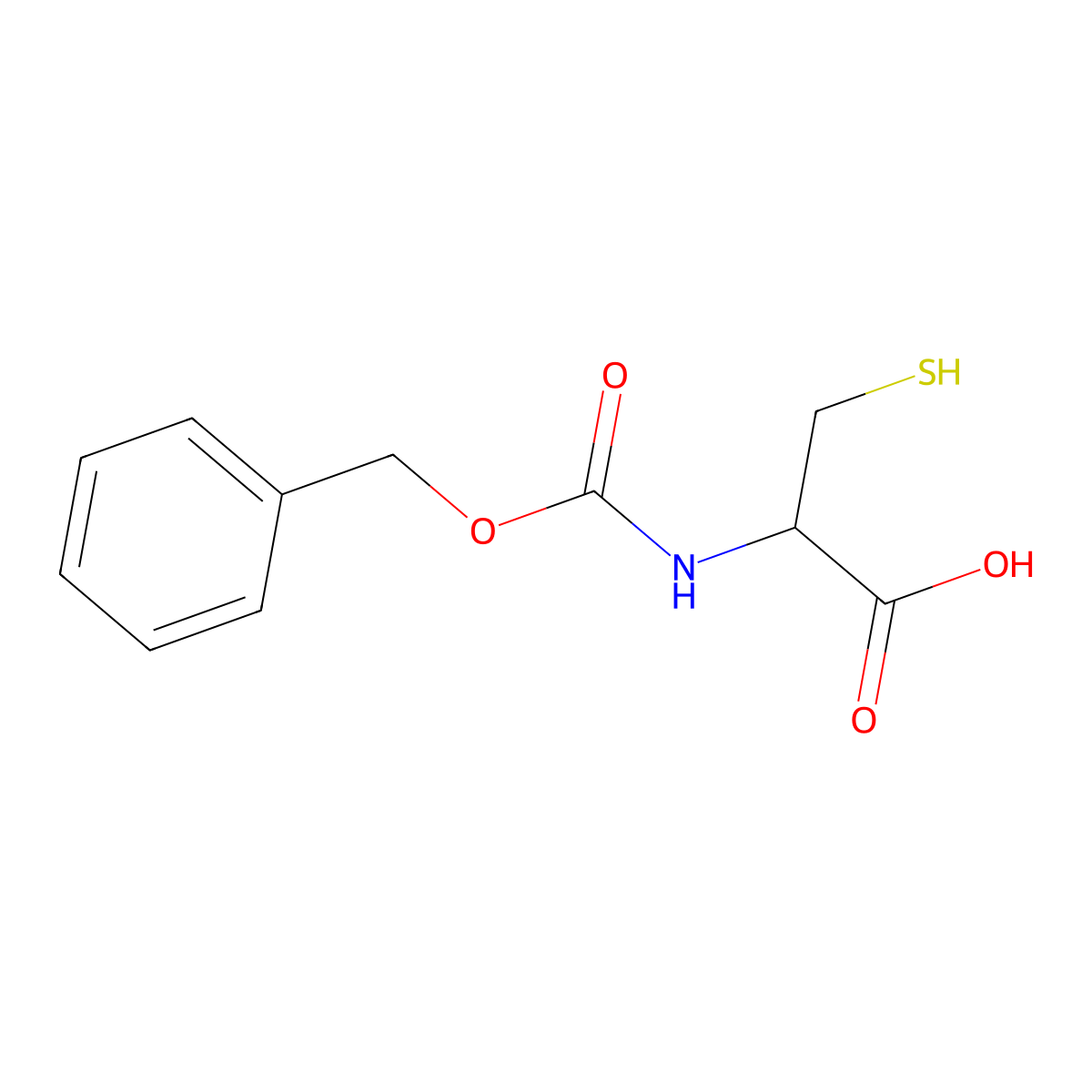 Benzyloxycarbonylcysteine molecular structure, CAS 53907-29-2