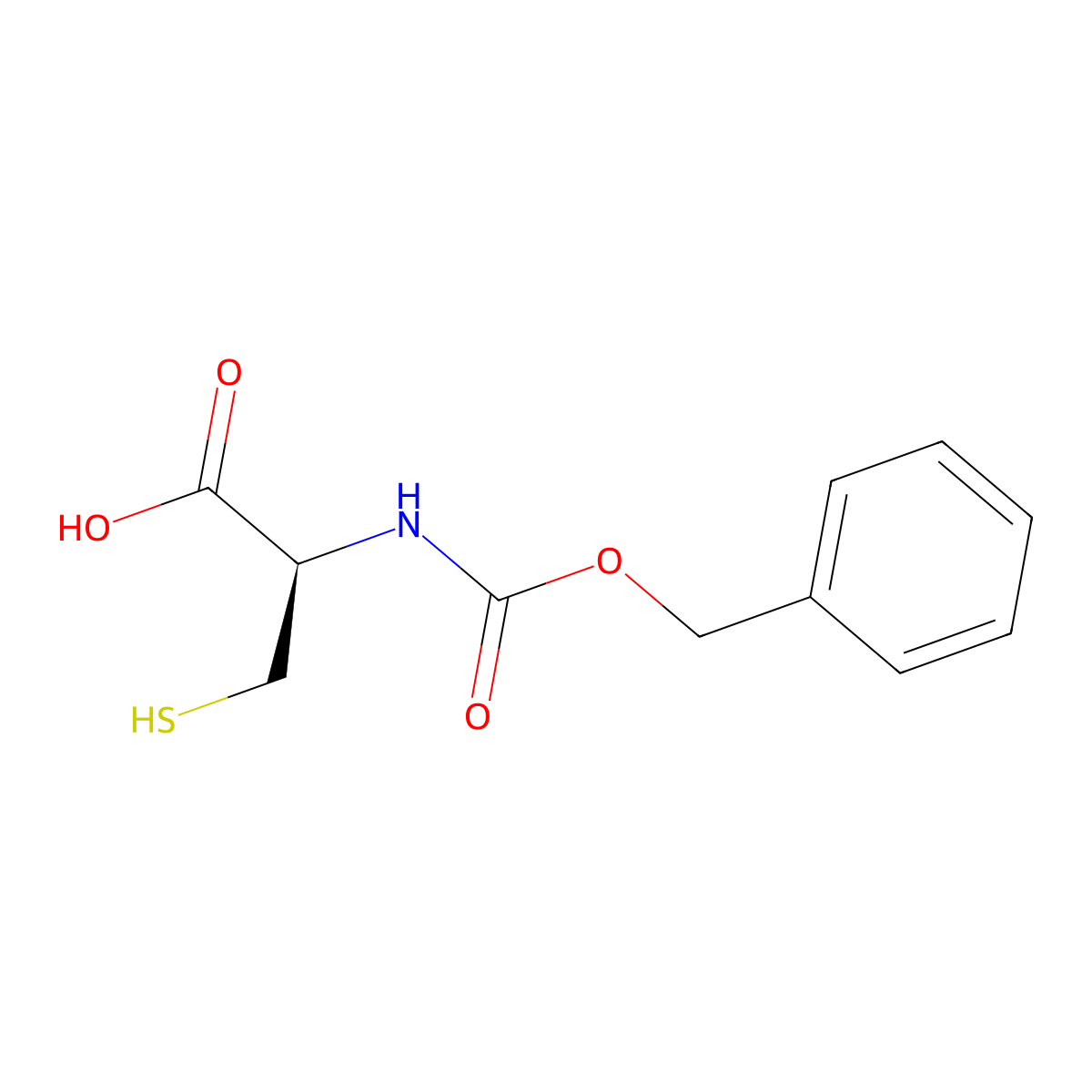 Benzyloxycarbonylcysteine molecular structure, CAS 53907-29-2