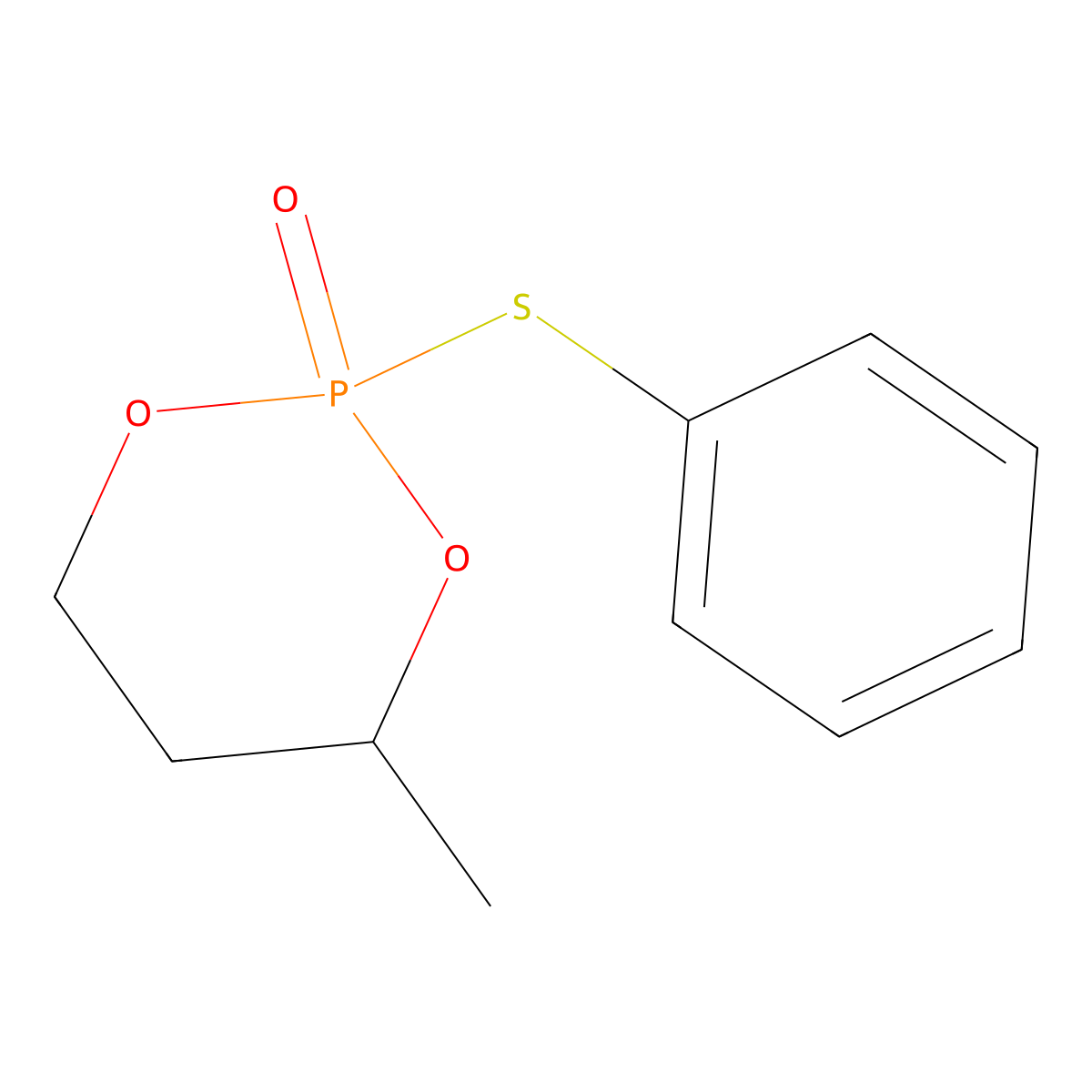 4-Methyl-2-(phenylsulfanyl)-1,3,2lambda~5~-dioxaphosphinan-2-one molecular structure, CAS 53909-41-4