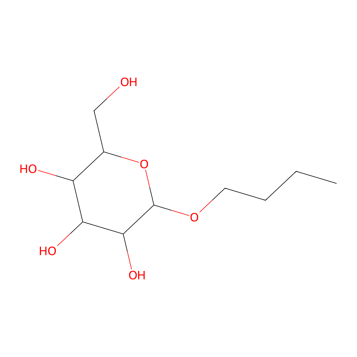 Butyl Glucoside molecular structure, CAS 5391-18-4