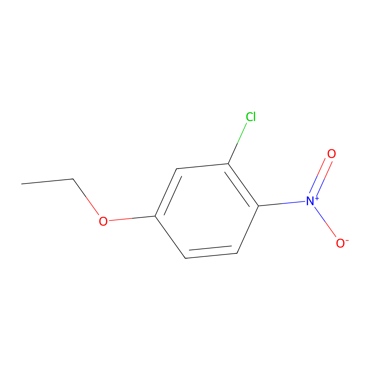 2-Chloro-4-ethoxy-1-nitrobenzene molecular structure, CAS 5391-55-9