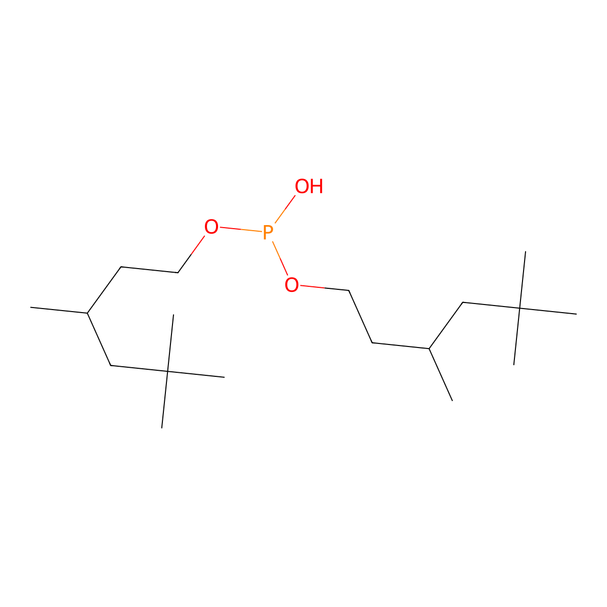 Bis(3,5,5-trimethylhexyl) hydrogen phosphite molecular structure, CAS 5391-94-6