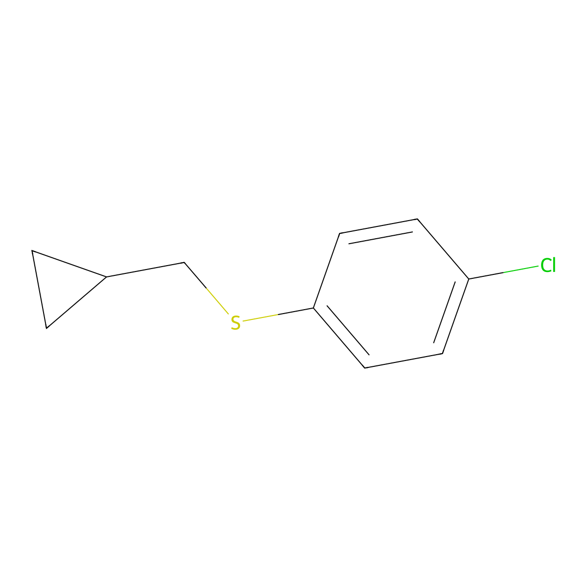 1-Chloro-4-[(cyclopropylmethyl)sulfanyl]benzene molecular structure, CAS 53911-83-4