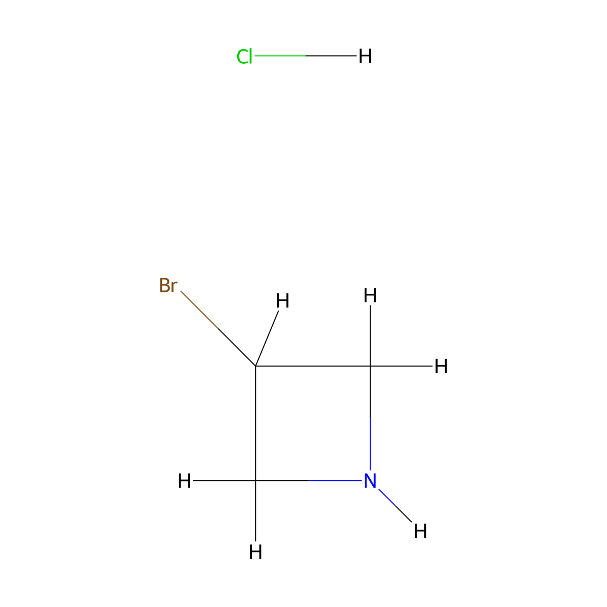 3-Bromoazetidine hydrochloride molecular structure, CAS 53913-82-9