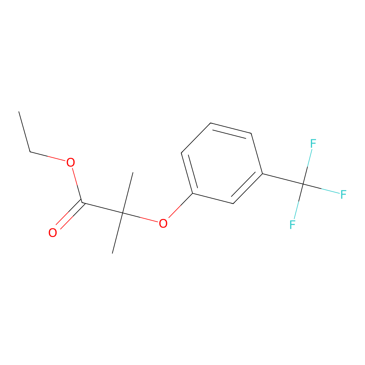 Ethyl 2-methyl-2-[3-(trifluoromethyl)phenoxy]propanoate molecular structure, CAS 53913-91-0