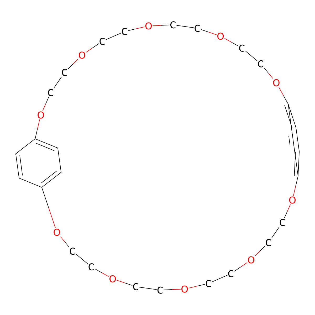 Bis(1,4-phenylene)-34-crown 10-Ether molecular structure, CAS 53914-95-7