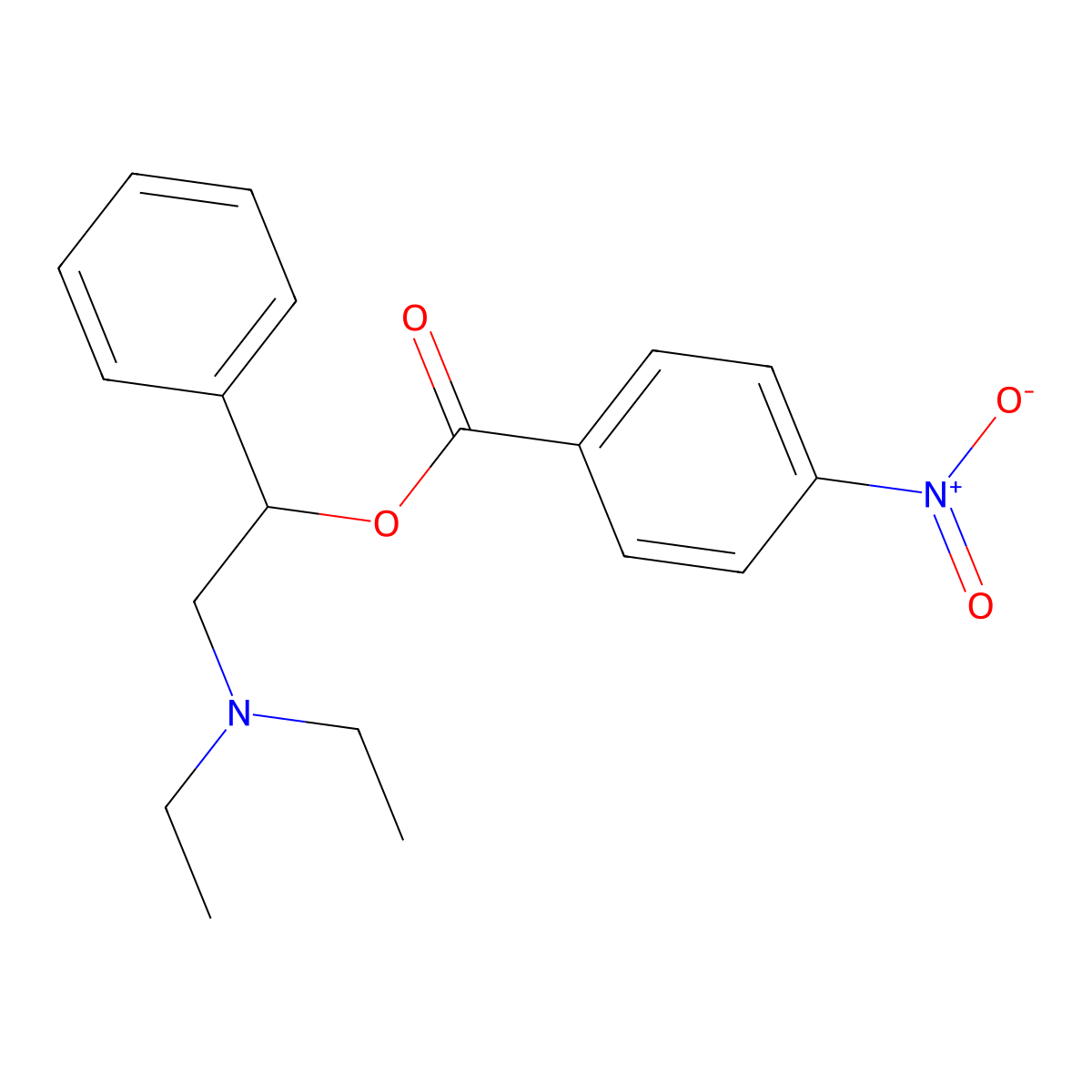 2-(Diethylamino)-1-phenylethyl 4-nitrobenzoate molecular structure, CAS 53915-51-8