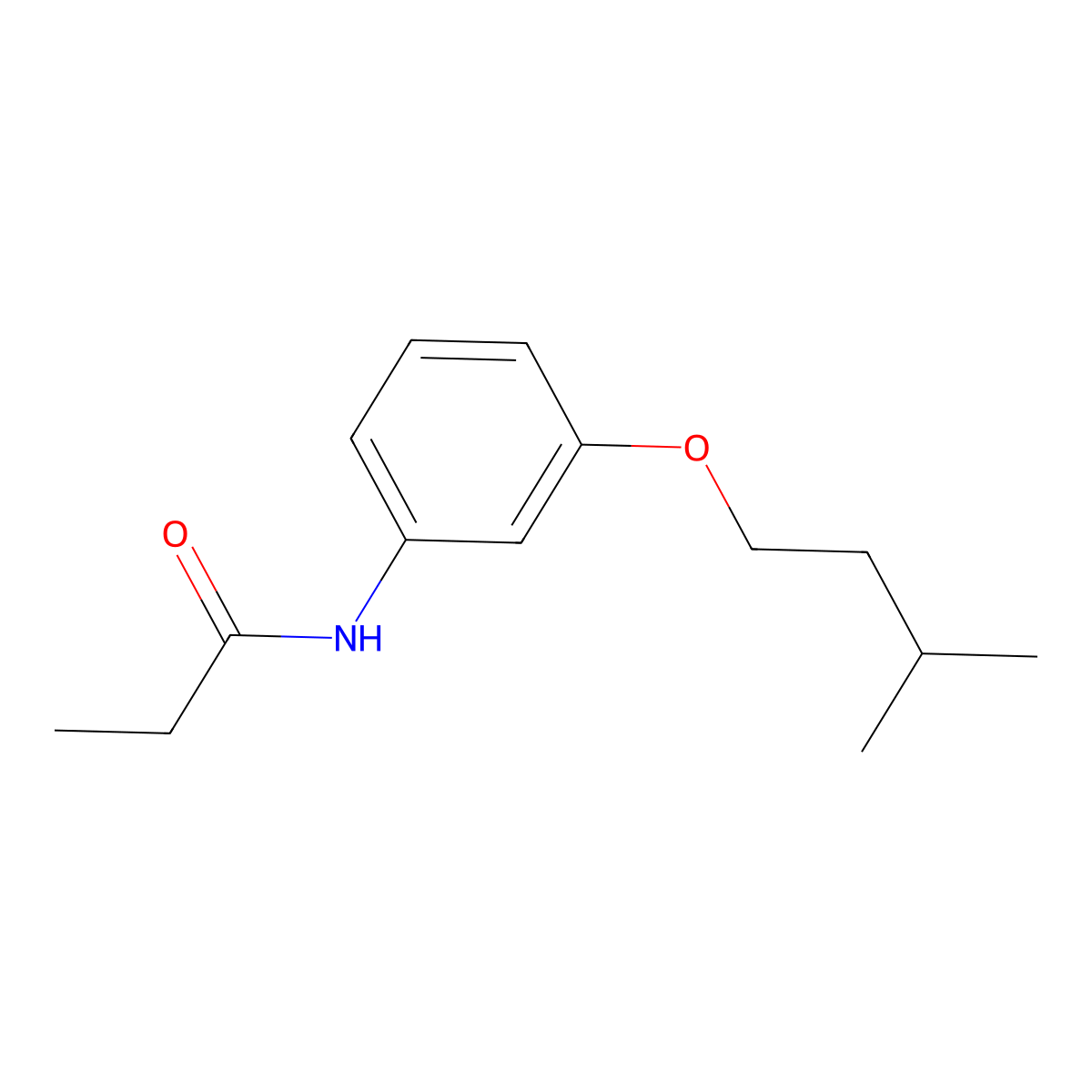 N-[3-(3-methylbutoxy)phenyl]propanamide molecular structure, CAS 53916-10-2