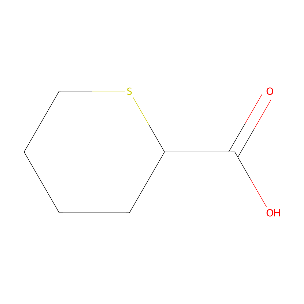 Tetrahydro-2H-thiopyran-2-carboxylic acid molecular structure, CAS 53916-77-1