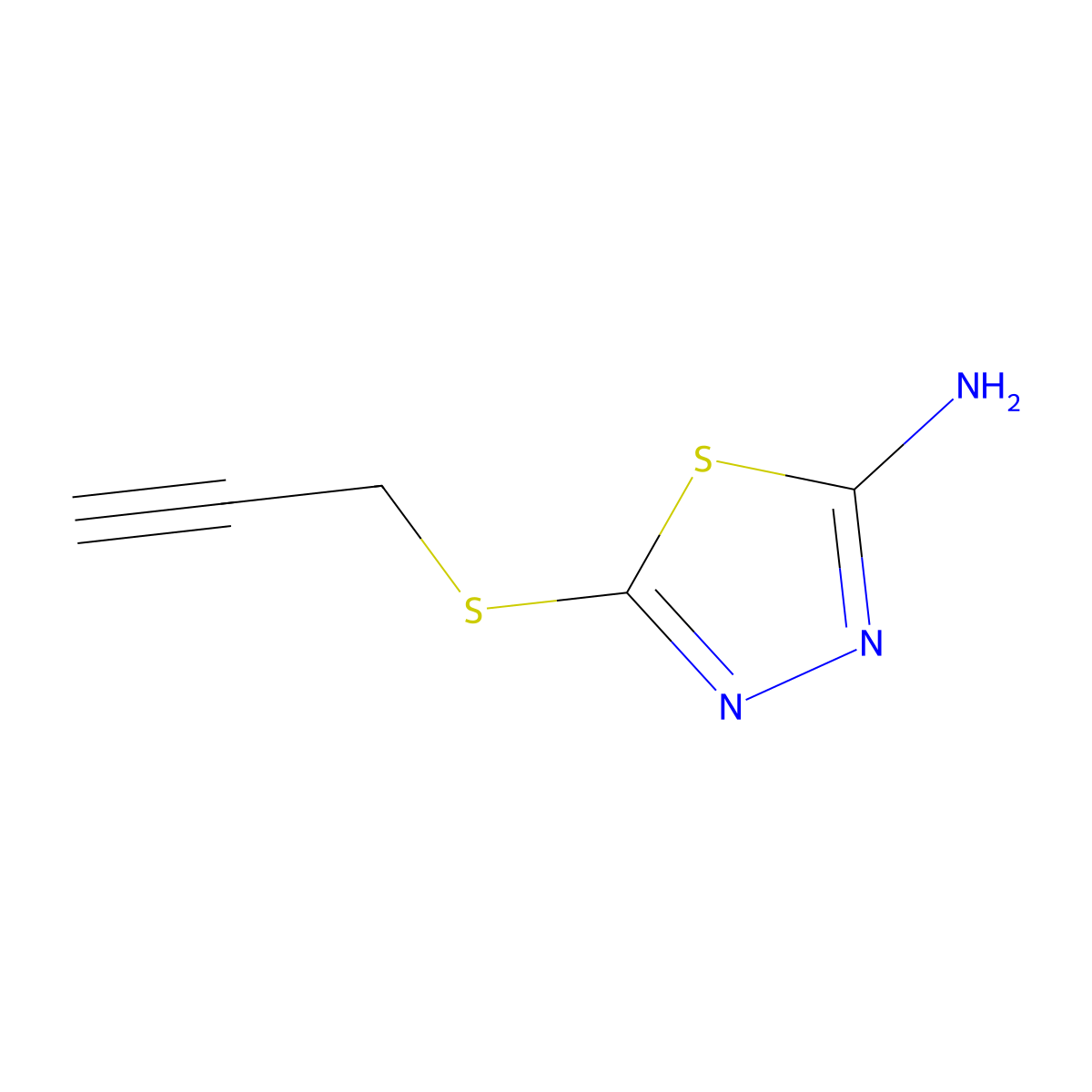 5-(2-Propynylsulfanyl)-1,3,4-thiadiazol-2-ylamine molecular structure, CAS 53918-05-1