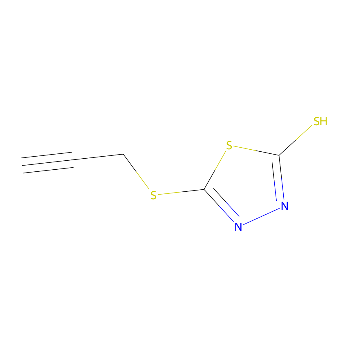 5-(Prop-2-ynylthio)-1,3,4-thiadiazole-2-thiol molecular structure, CAS 53918-17-5