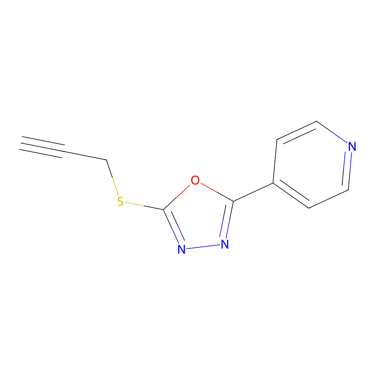 4-[5-(Prop-2-yn-1-ylsulfanyl)-1,3,4-oxadiazol-2-yl]pyridine molecular structure, CAS 53918-28-8