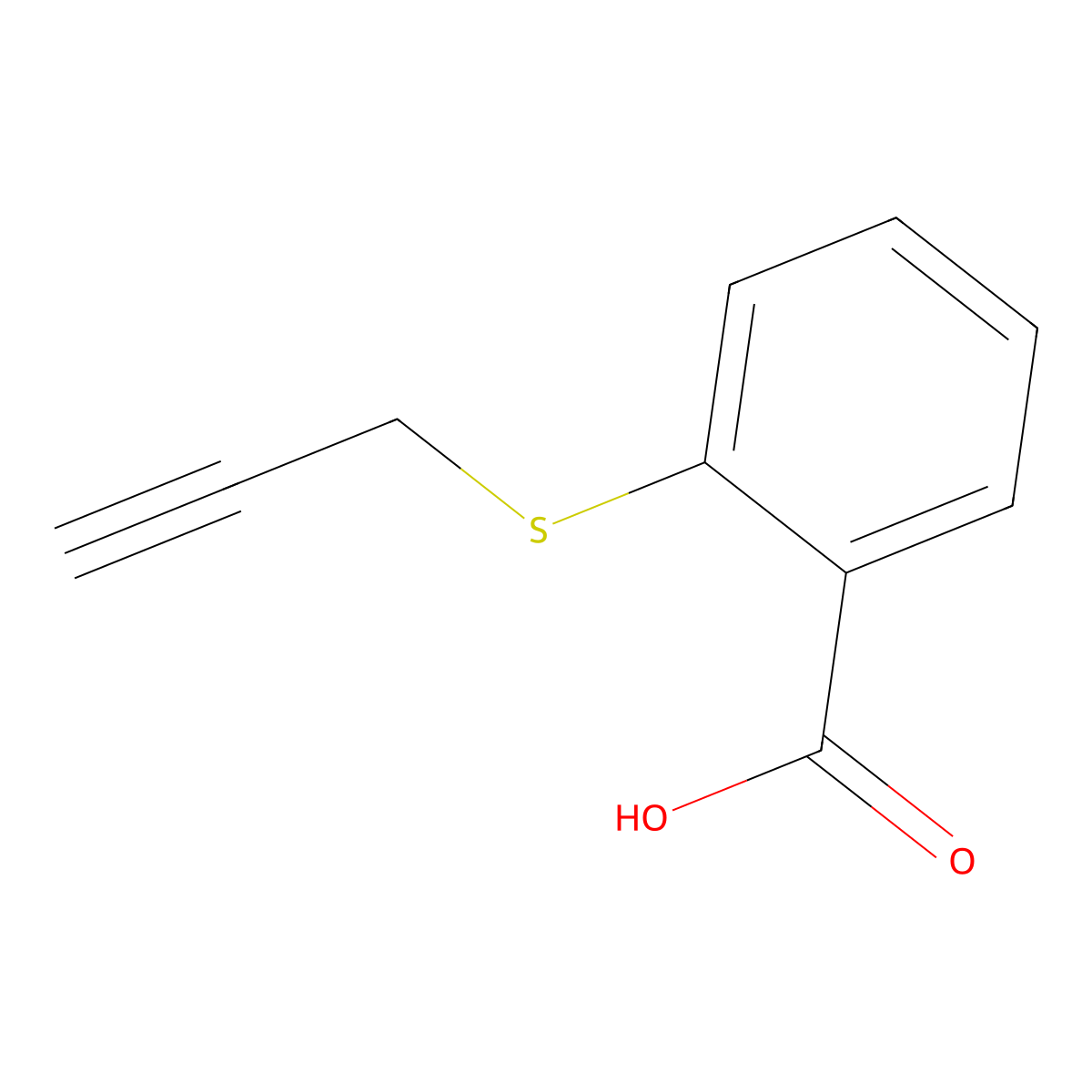 2-(Prop-2-yn-1-ylsulfanyl)benzoic acid molecular structure, CAS 53918-34-6
