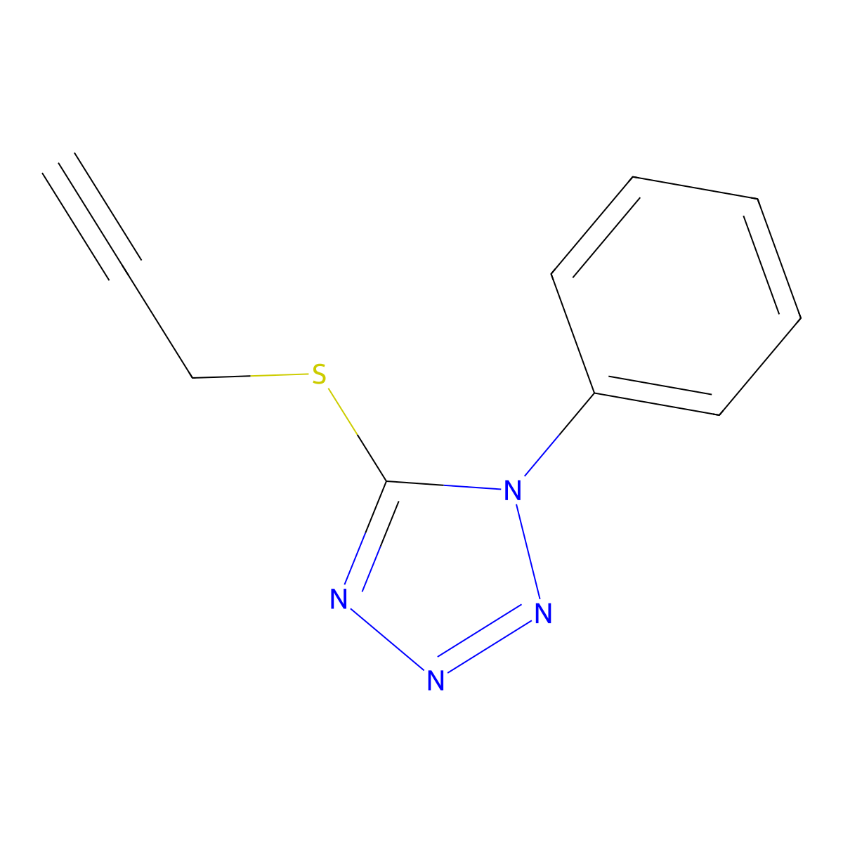 1-Phenyl-1H-tetraazol-5-yl 2-propynyl sulfide molecular structure, CAS 53918-41-5
