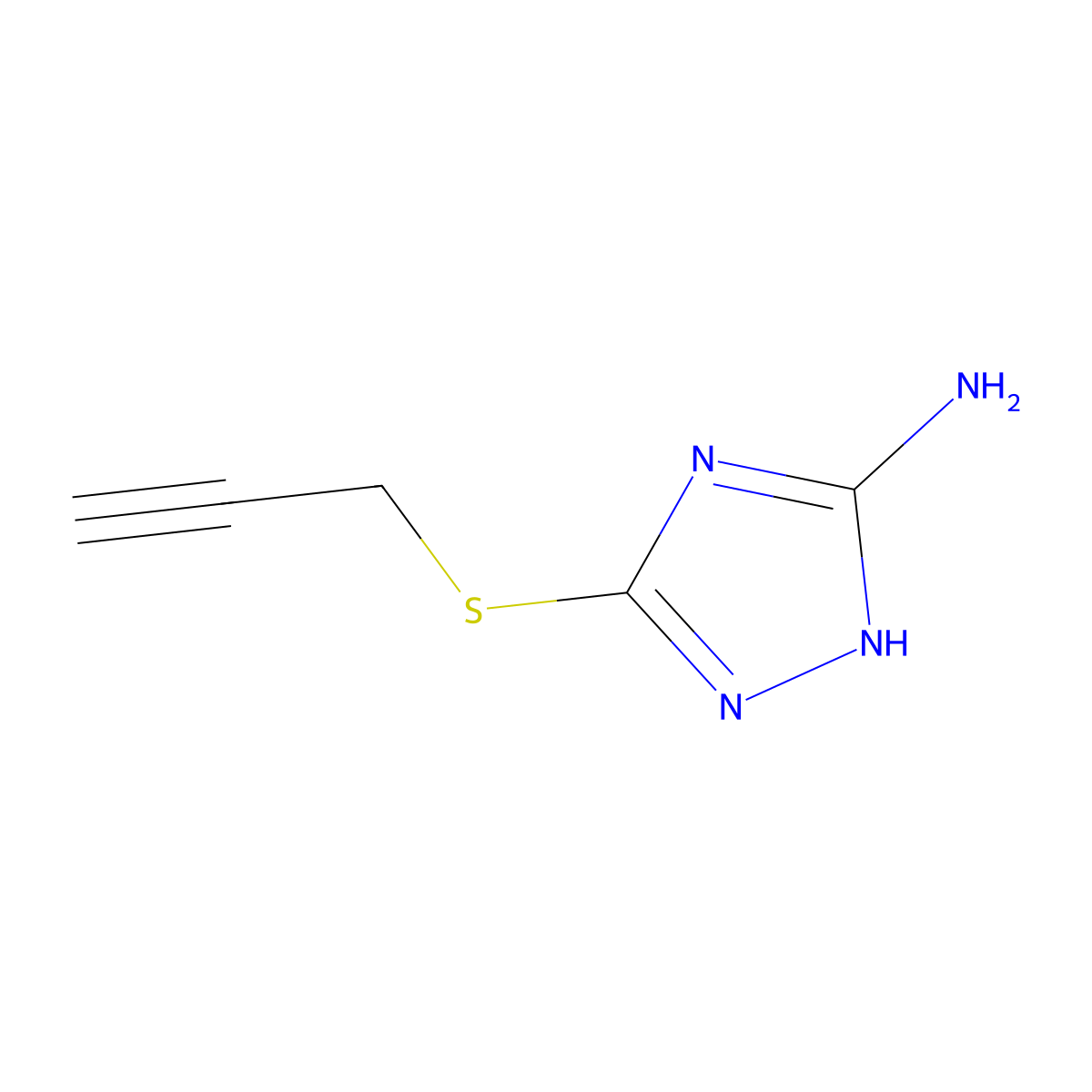 5-(2-Propyn-1-ylthio)-1H-1,2,4-triazol-3-amine molecular structure, CAS 53918-44-8