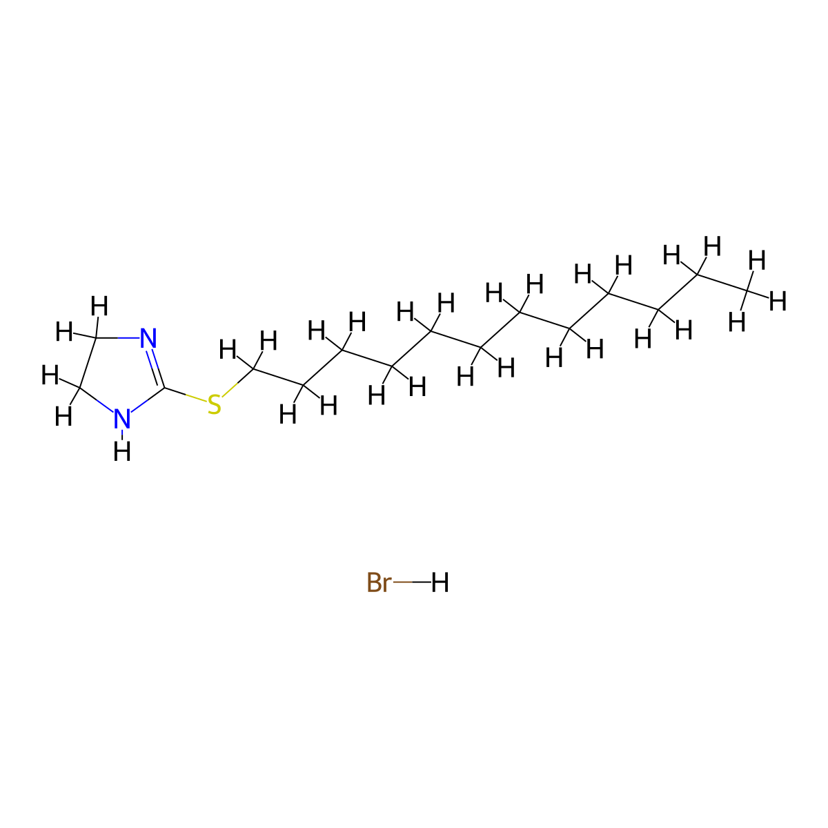 2-(dodecylsulfanyl)-4,5-dihydro-1H-imidazole hydrobromide molecular structure, CAS 53918-47-1