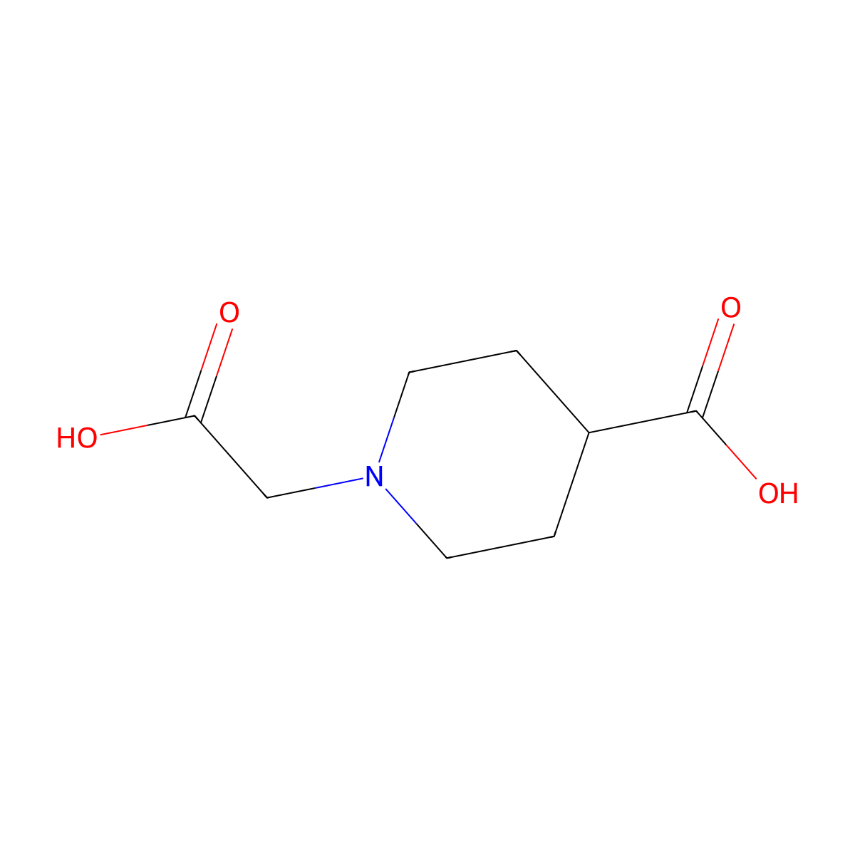 1-(Carboxymethyl)piperidine-4-carboxylic acid molecular structure, CAS 53919-19-0