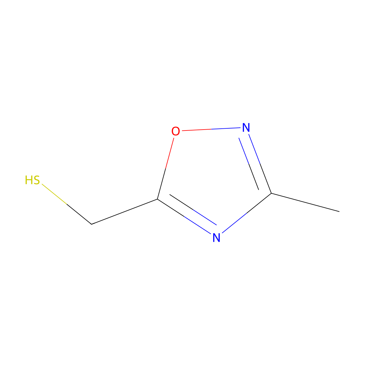 (3-Methyl-1,2,4-oxadiazol-5-yl)methanethiol molecular structure, CAS 53919-72-5