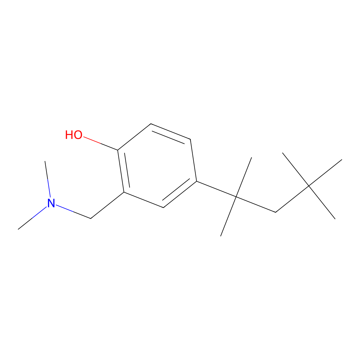 2-[(Dimethylamino)methyl]-4-(2,4,4-trimethylpentan-2-yl)phenol molecular structure, CAS 5392-14-3