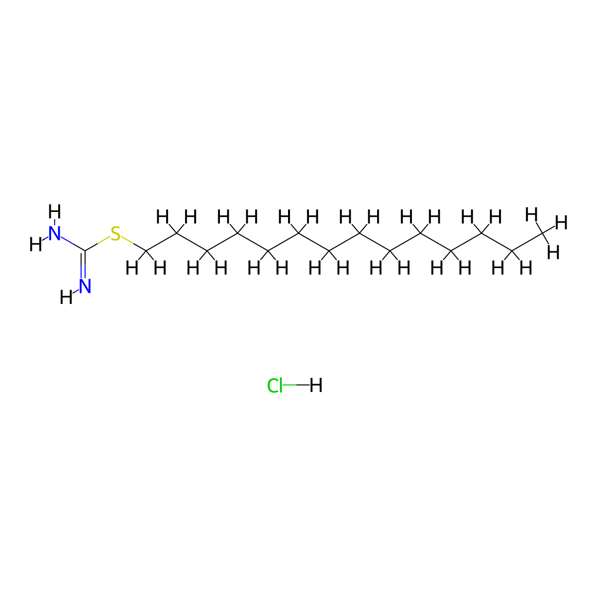 Carbamimidothioic acid, tetradecyl ester, monohydrochloride molecular structure, CAS 5392-21-2