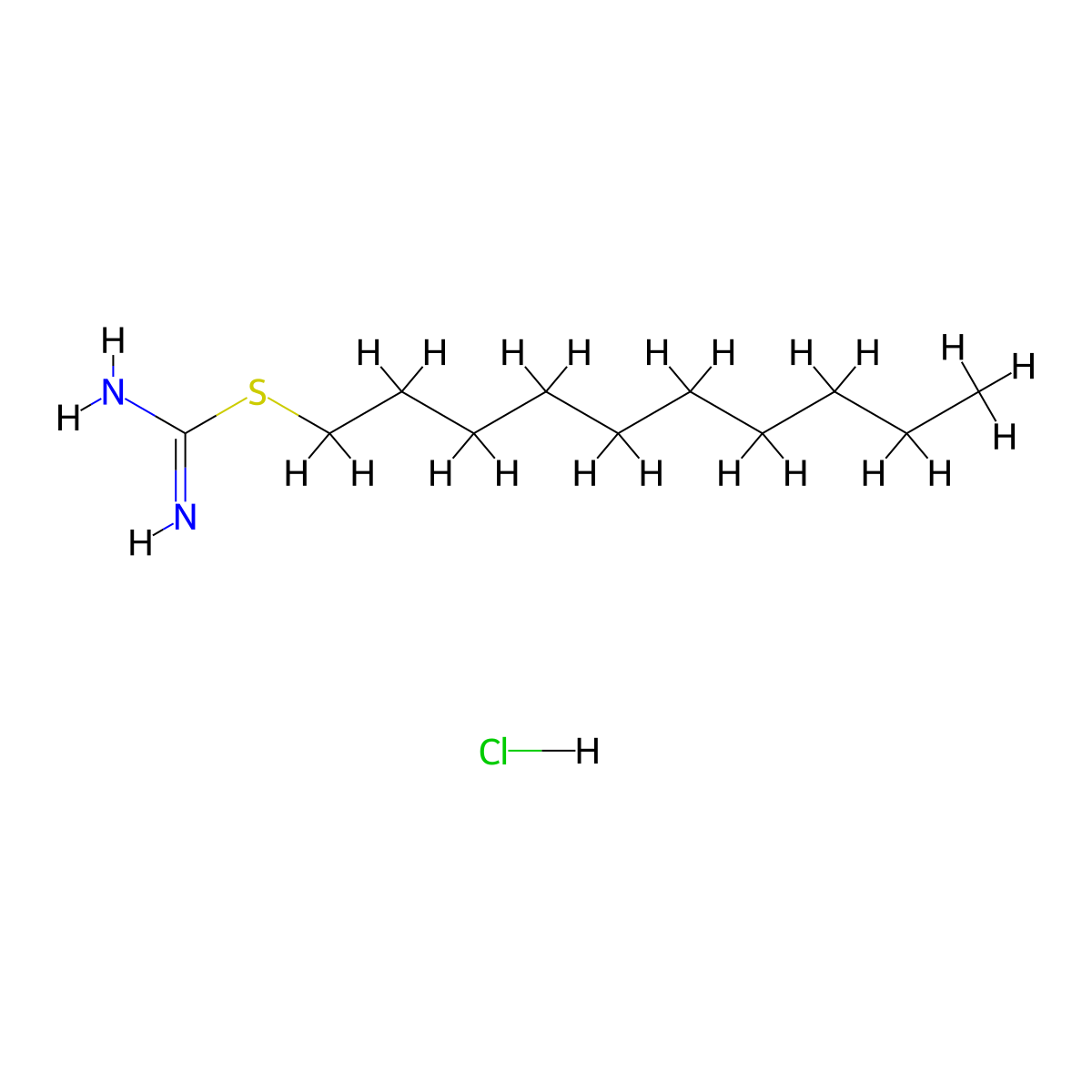 Carbamimidothioic acid, decyl ester, hydrochloride (1:1) molecular structure, CAS 5392-26-7