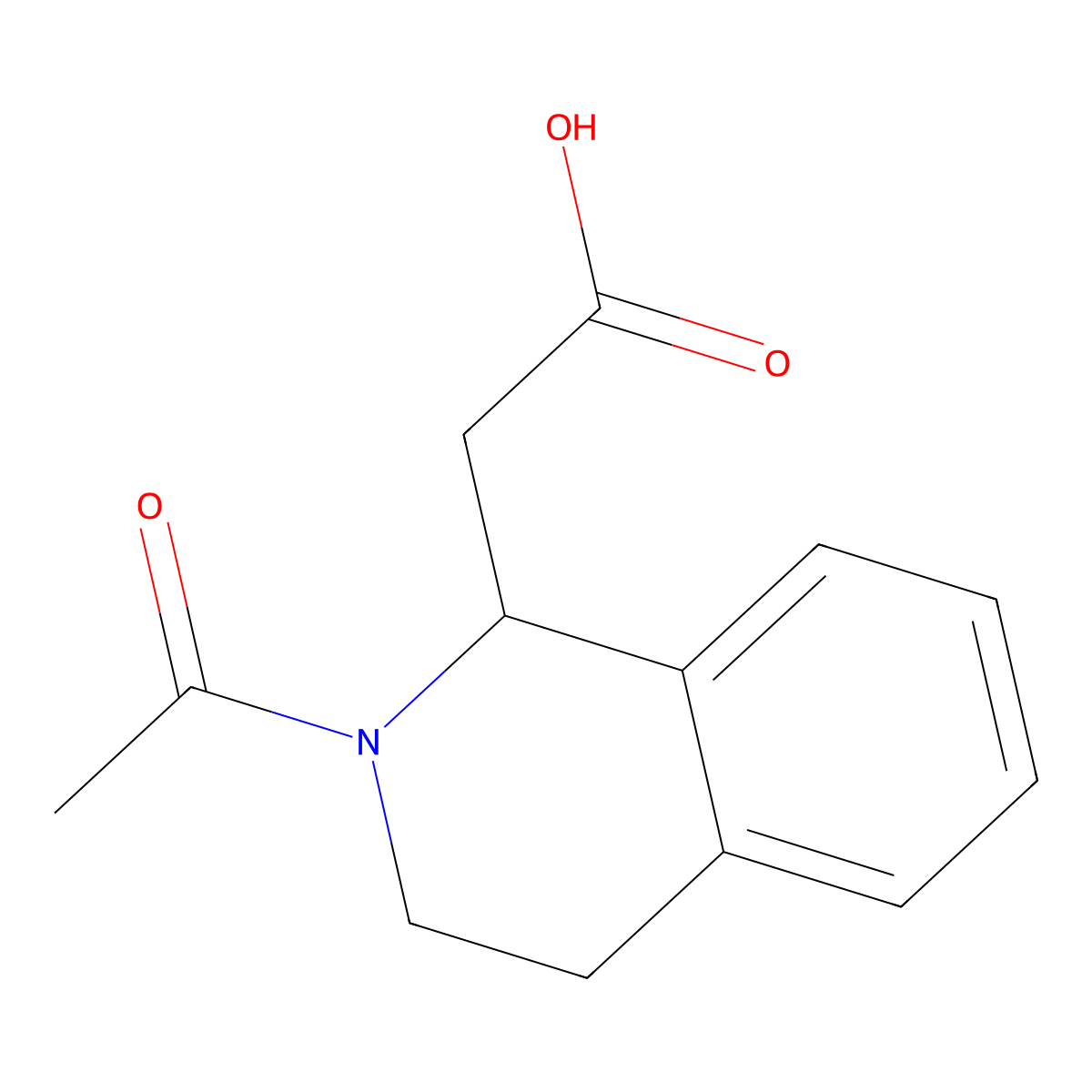 (2-Acetyl-1,2,3,4-tetrahydroisoquinolin-1-yl)acetic acid molecular structure, CAS 53921-74-7