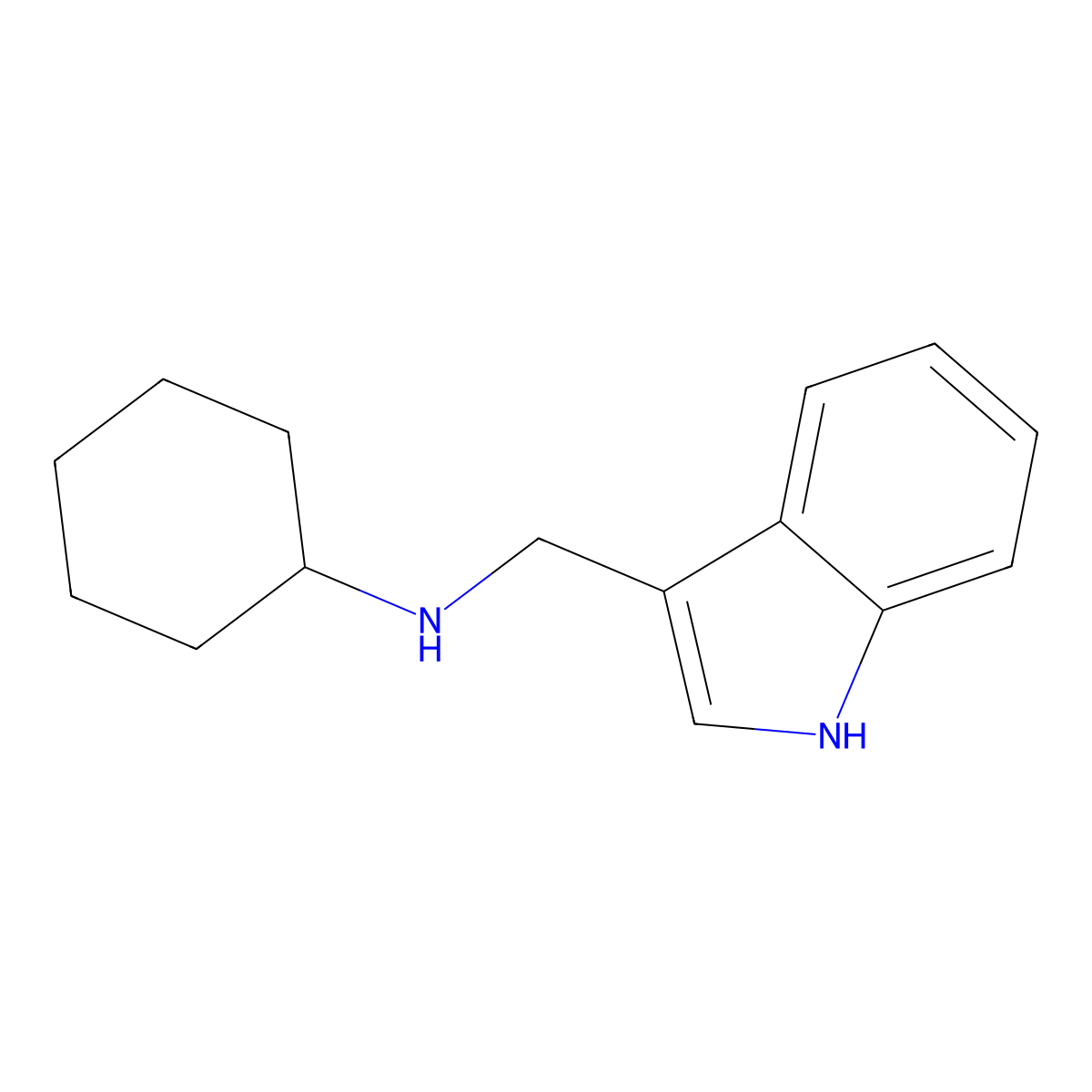 N-cyclohexyl-1H-indole-3-methylamine molecular structure, CAS 53924-03-1
