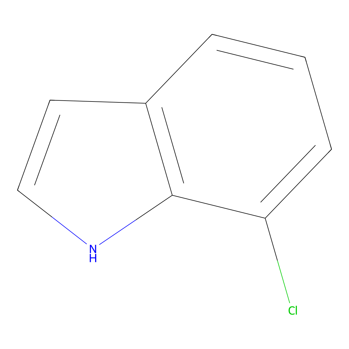 7-chloro-1H-indole molecular structure, CAS 53924-05-3