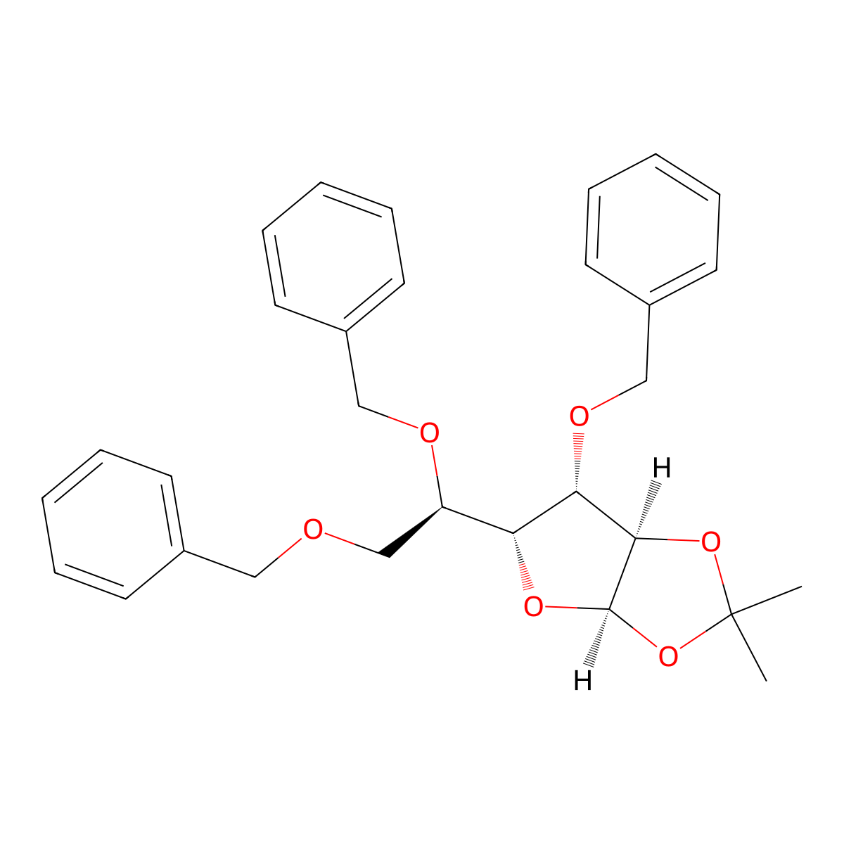 3,5,6-Tri-O-benzyl-1,2-O-isopropylidene-alpha-D-glucofuranose molecular structure, CAS 53928-30-6