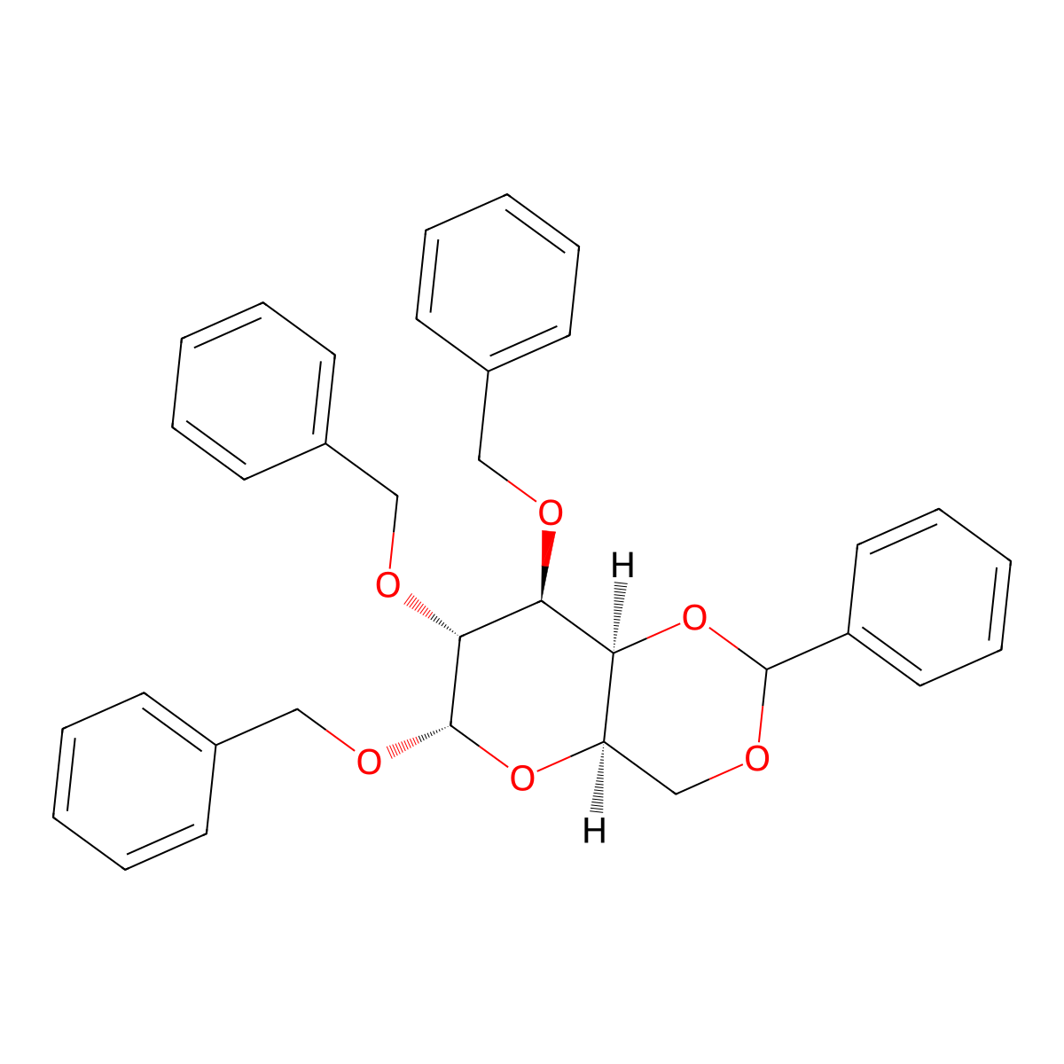 1,2,3-Tri-O-benzyl-4,6-O-benzylidene-a-D-galactopyranoside molecular structure, CAS 53929-36-5