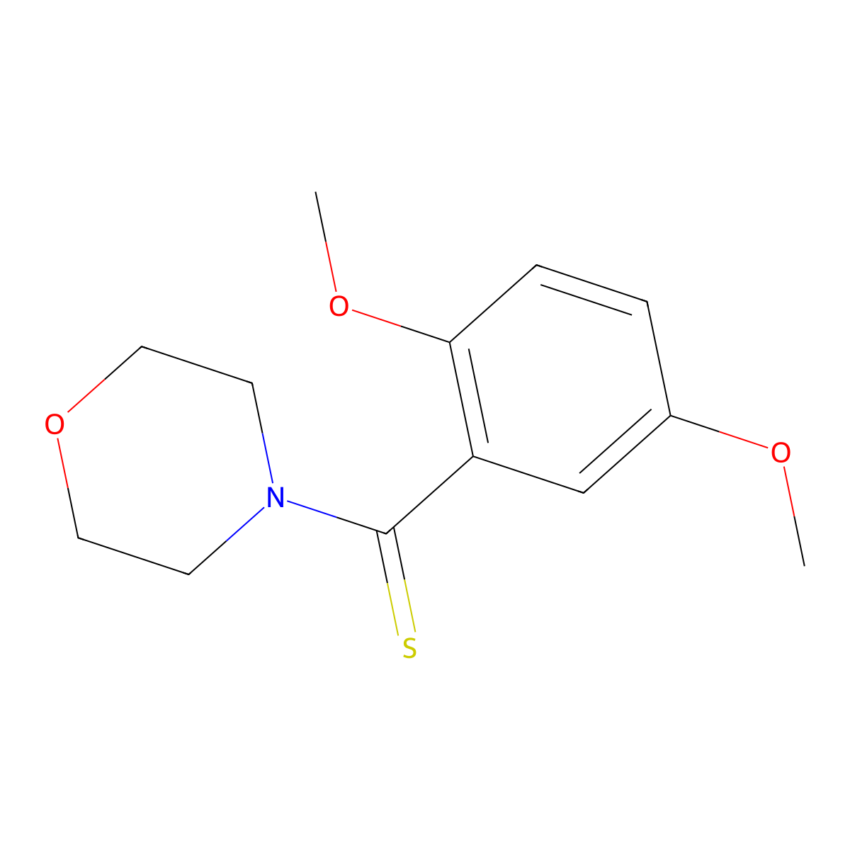 (2,5-Dimethoxyphenyl)(morpholin-4-yl)methanethione molecular structure, CAS 53929-79-6