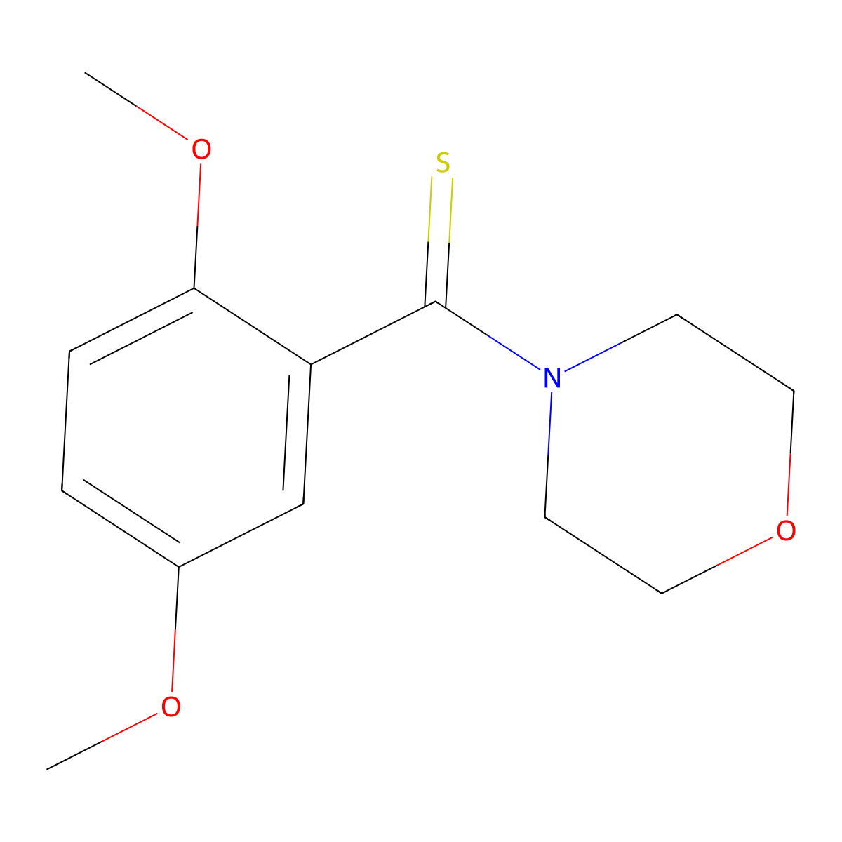 (2,5-Dimethoxyphenyl)(morpholin-4-yl)methanethione molecular structure, CAS 53929-79-6