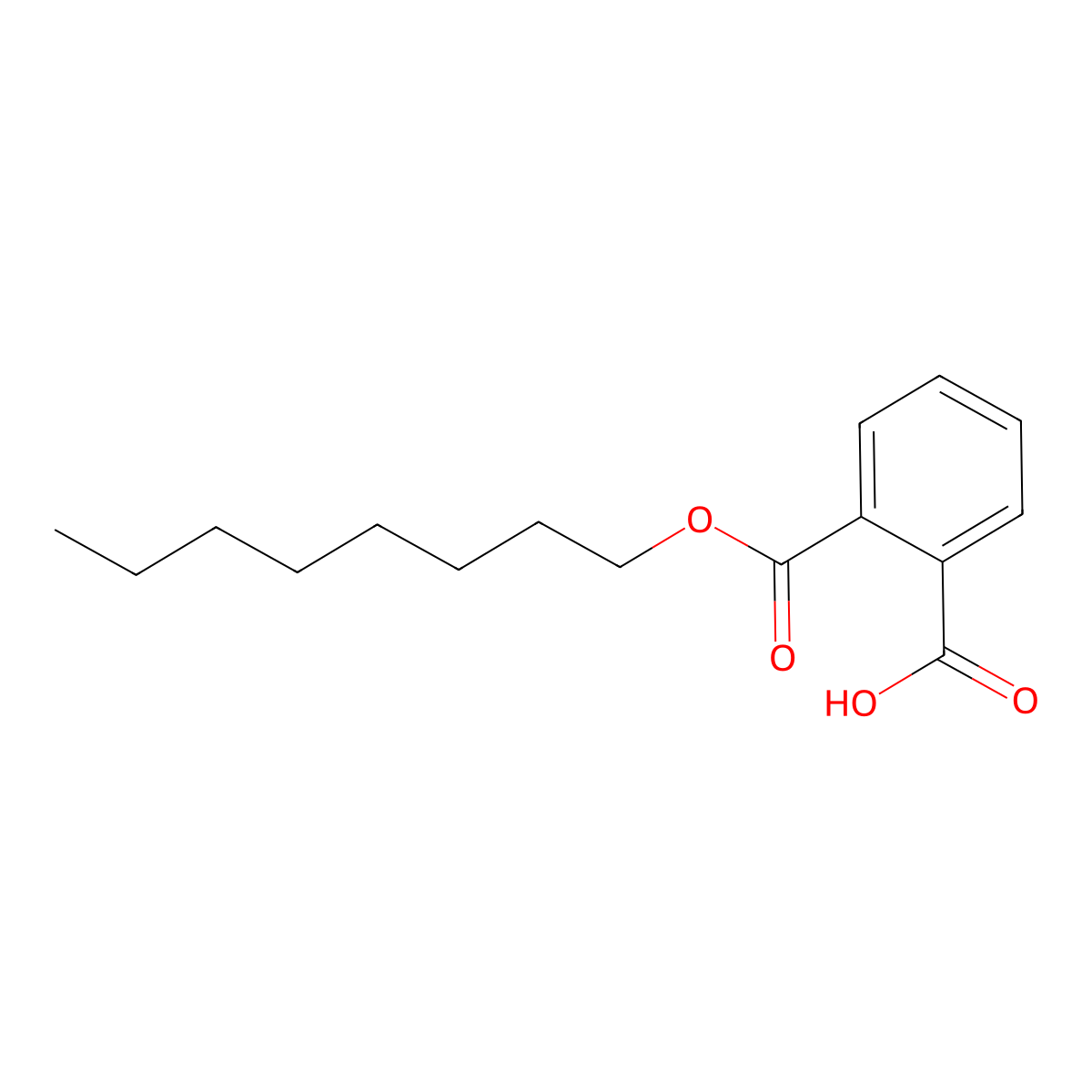 Mono-n-octyl phthalate molecular structure, CAS 5393-19-1
