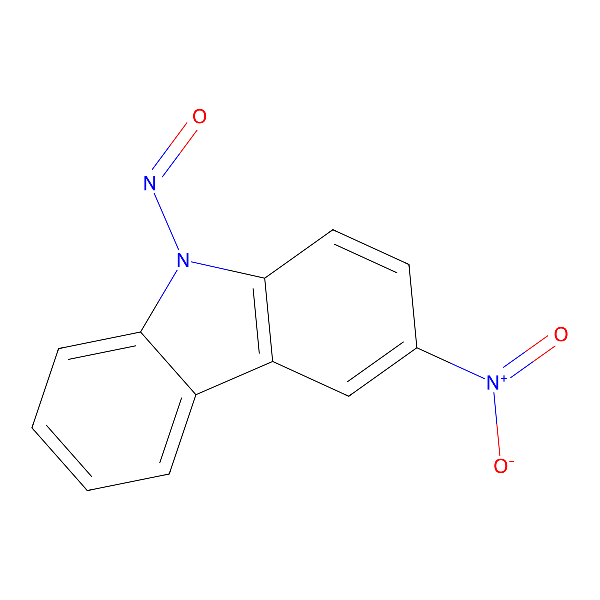9H-Carbazole, 3-nitro-9-nitroso- molecular structure, CAS 5393-41-9