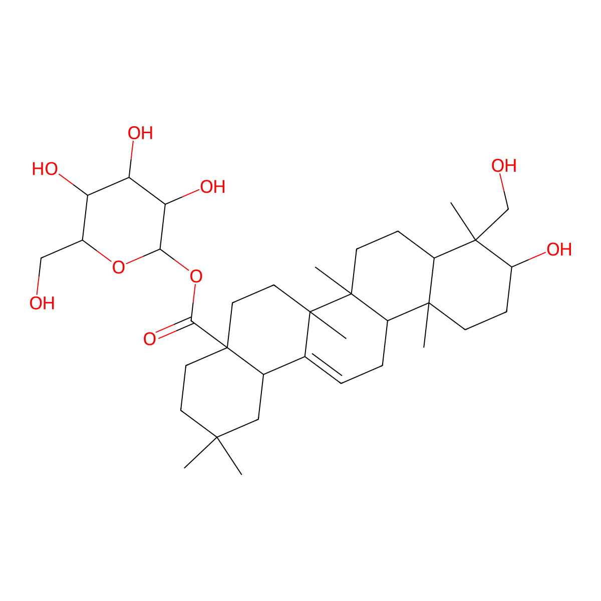 Hederagenin 28-O-Beta-D-Glucopyranosyl Ester molecular structure, CAS 53931-25-2
