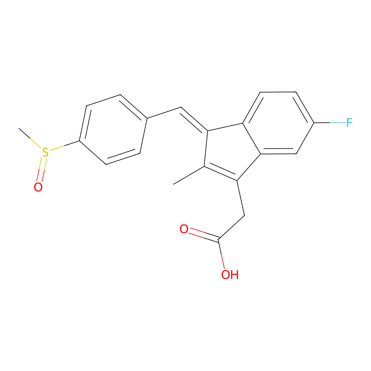 trans-Sulindac molecular structure, CAS 53933-60-1