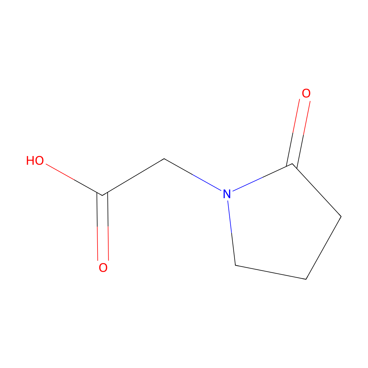 2-(2-Oxopyrrolidin-1-yl)acetic acid molecular structure, CAS 53934-76-2